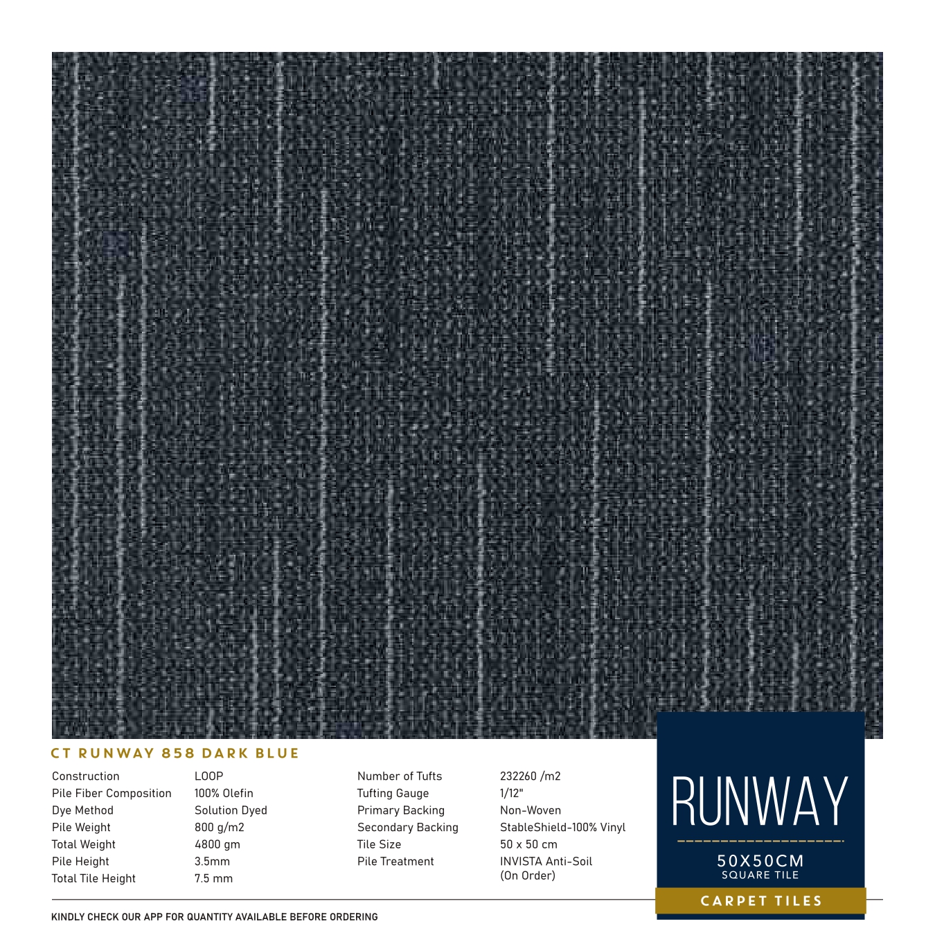 Runway 858 Dark Blue Carpet Tile – Divine Design