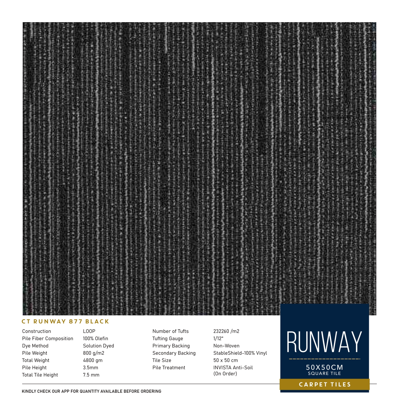 Runway 877 Black Carpet Tile – Divine Design