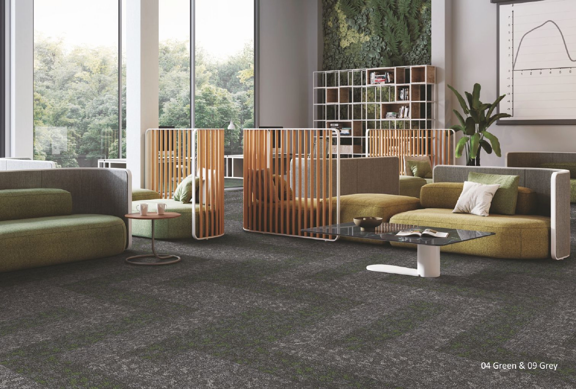 Green & Grey Reserve Carpet Plank | Excel Cloud Tile