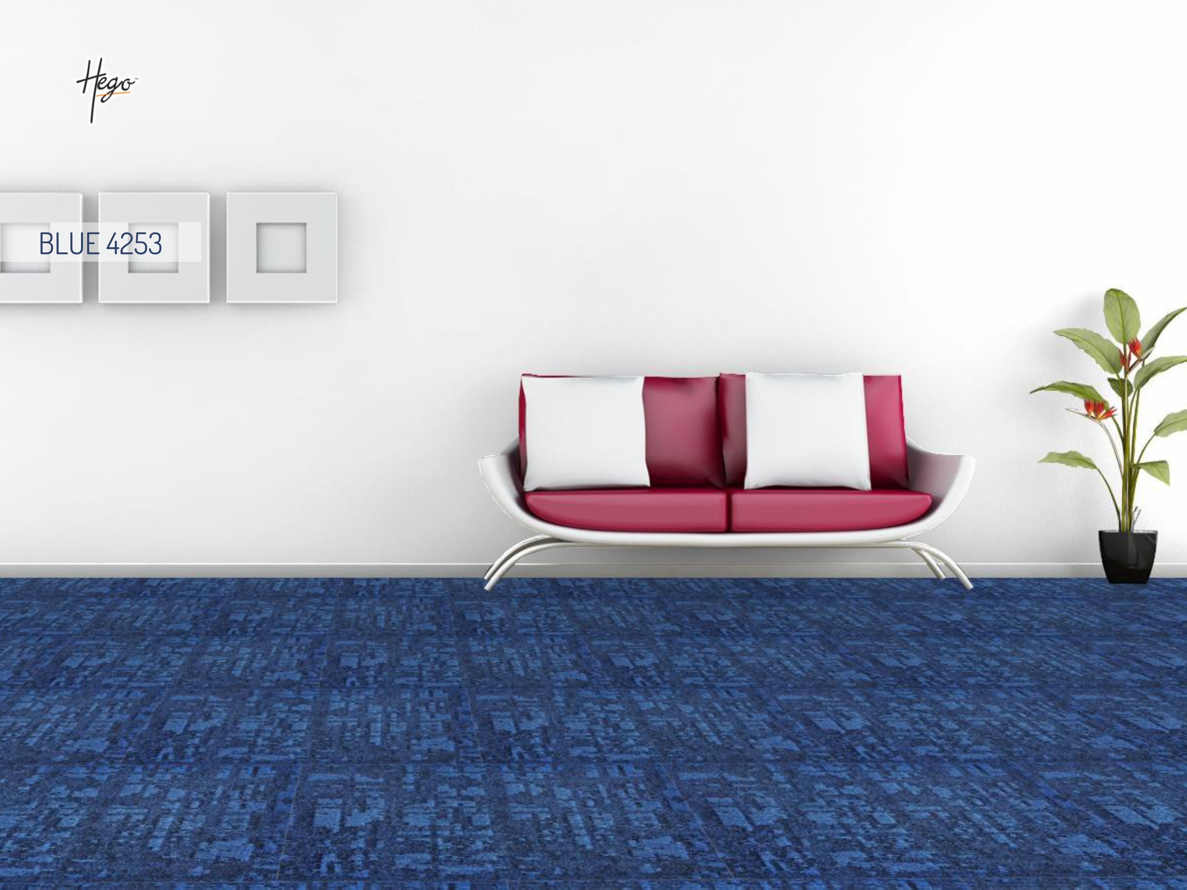 Scroll Carpet Tile Blue - 4253 | Stylish & Durable