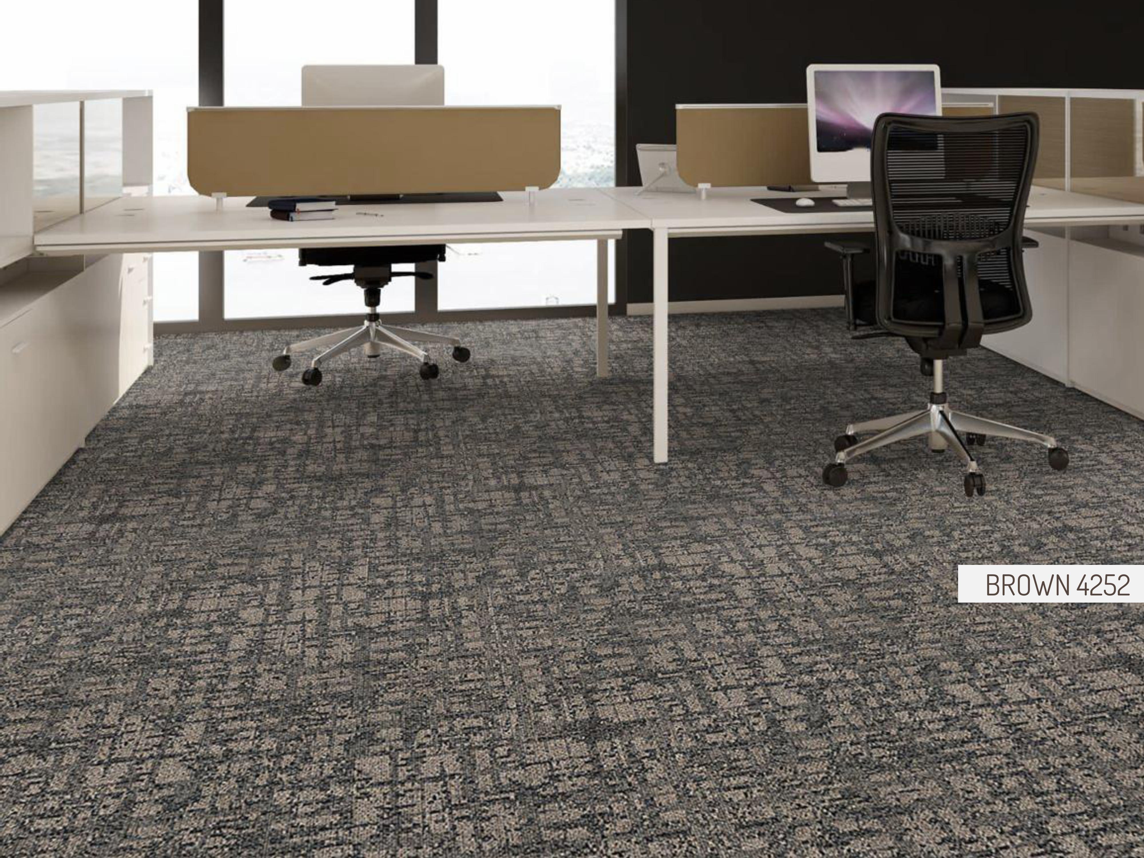 Scroll Carpet Tile Brown-4252 – Durable & Stylish Flooring