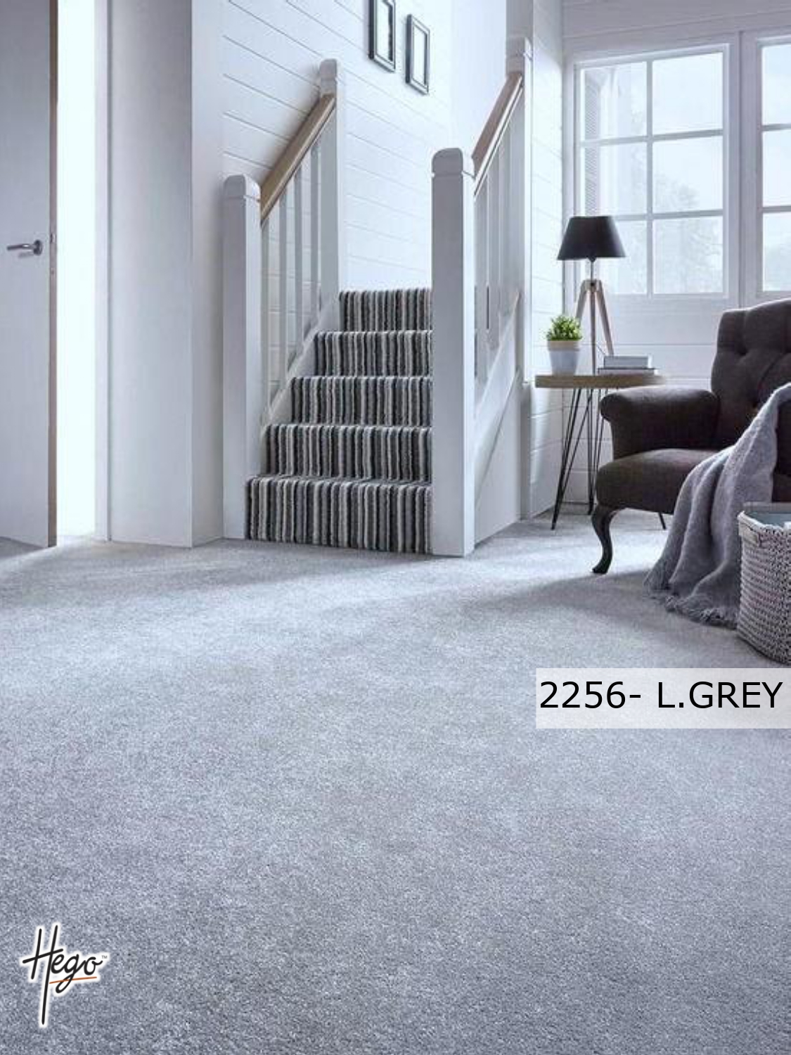 2256- L.GREY Hego Smart Cut Carpet Roll - Durable & Stylish