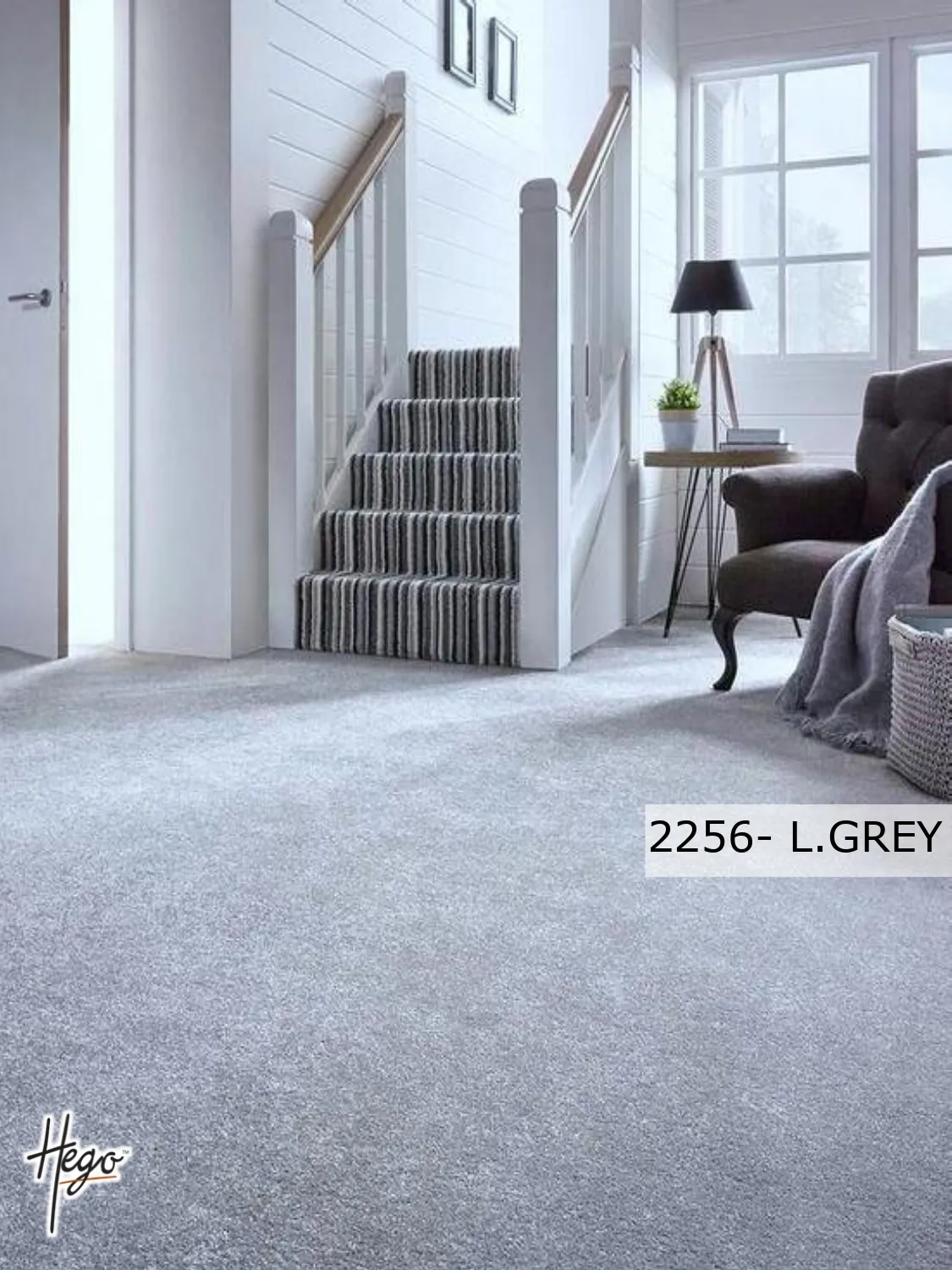 2256- L.GREY Hego Smart Cut Carpet Roll - Durable & Stylish