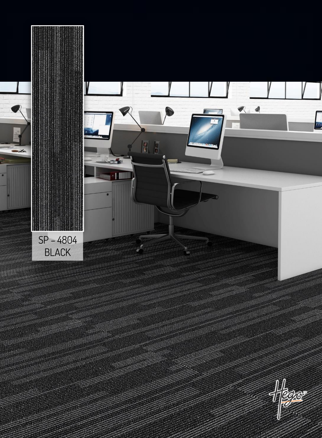 SP 408 Black Hego Carpet Tile - Durable & Stylish Flooring