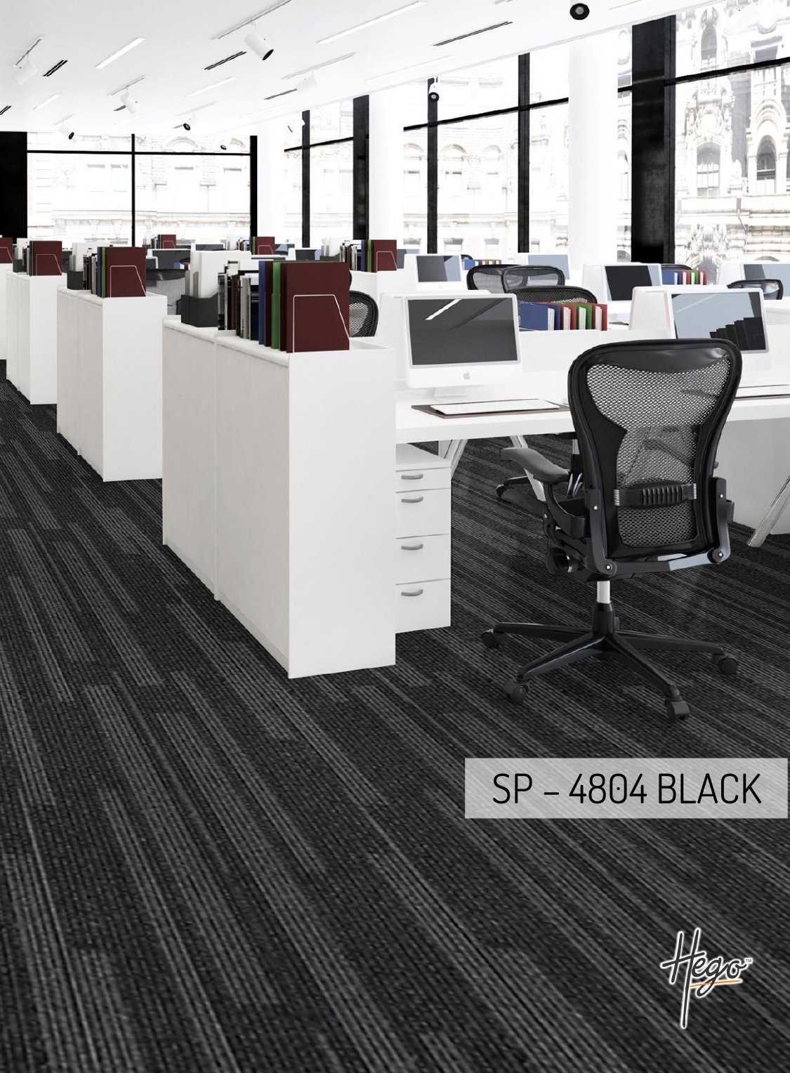 SP 408 Black Hego Carpet Tile - Durable & Stylish Flooring