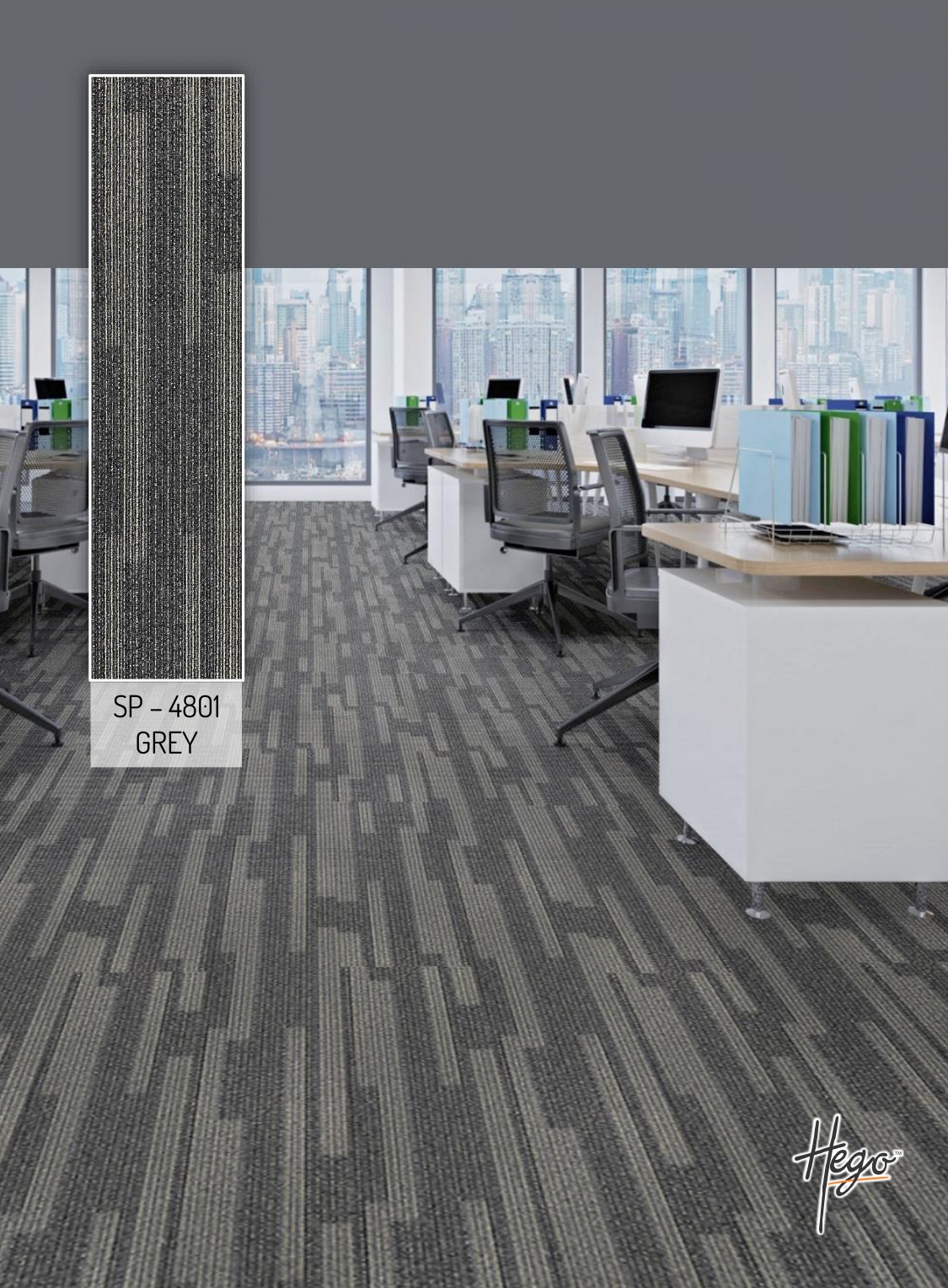 SP – 4801  GREY  Hego Carpet Tile - Durable & Stylish Flooring