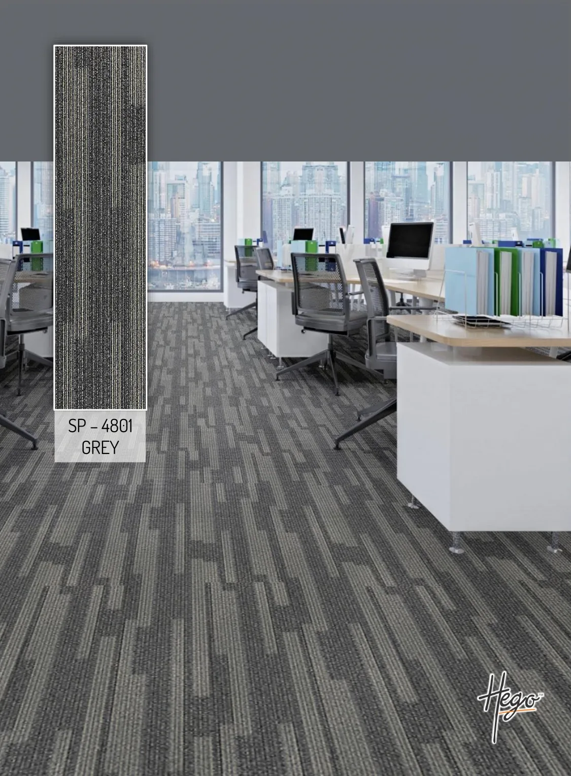 SP – 4801  GREY  Hego Carpet Tile - Durable & Stylish Flooring