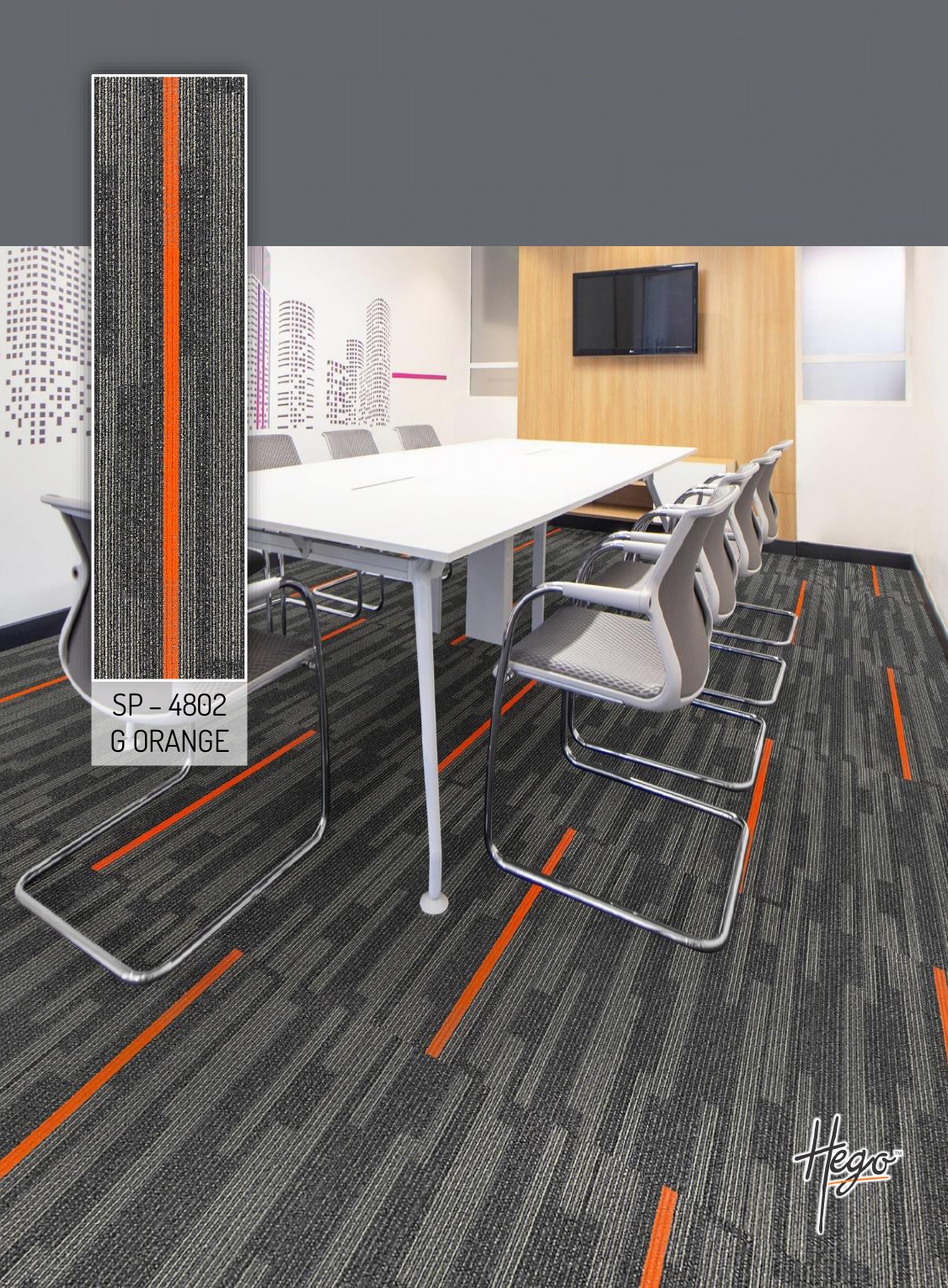 SP – 4802  G ORANGE Hego Carpet Tile - Durable & Stylish Flooring