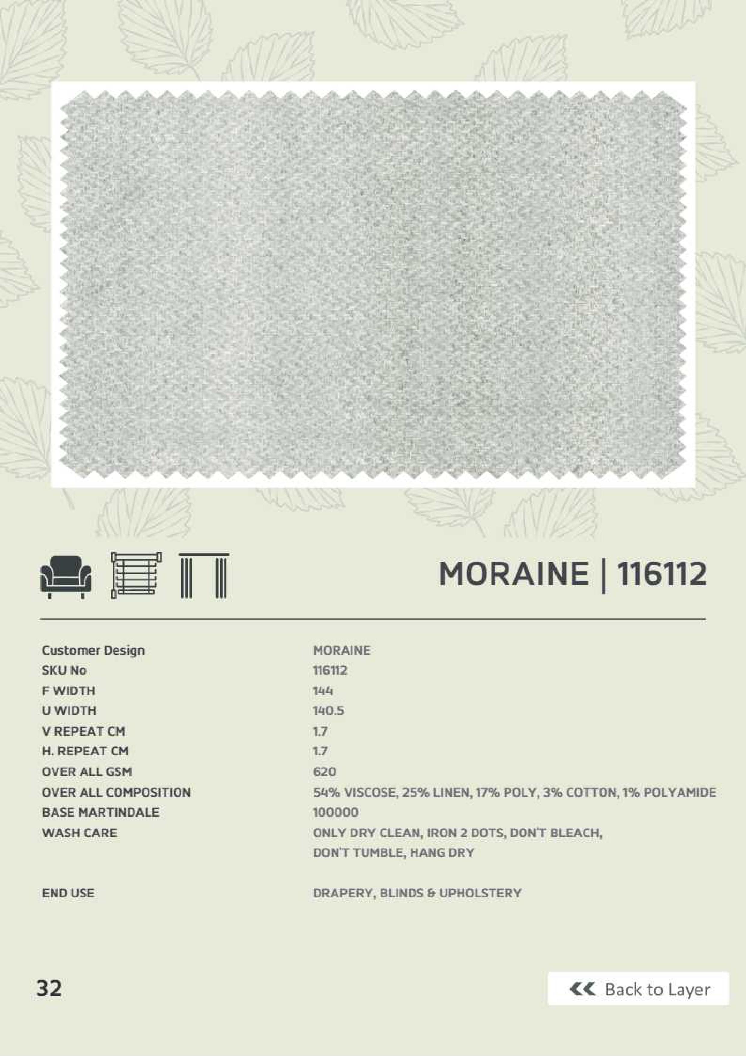 Moraine 116112 Linen Fabric – Elegant & Durable