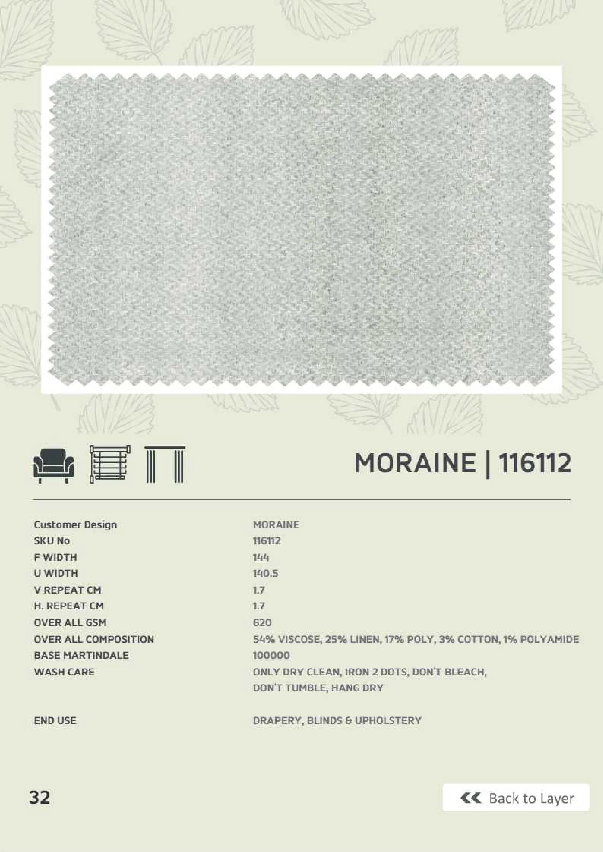 Moraine 116112 Linen Fabric – Elegant & Durable