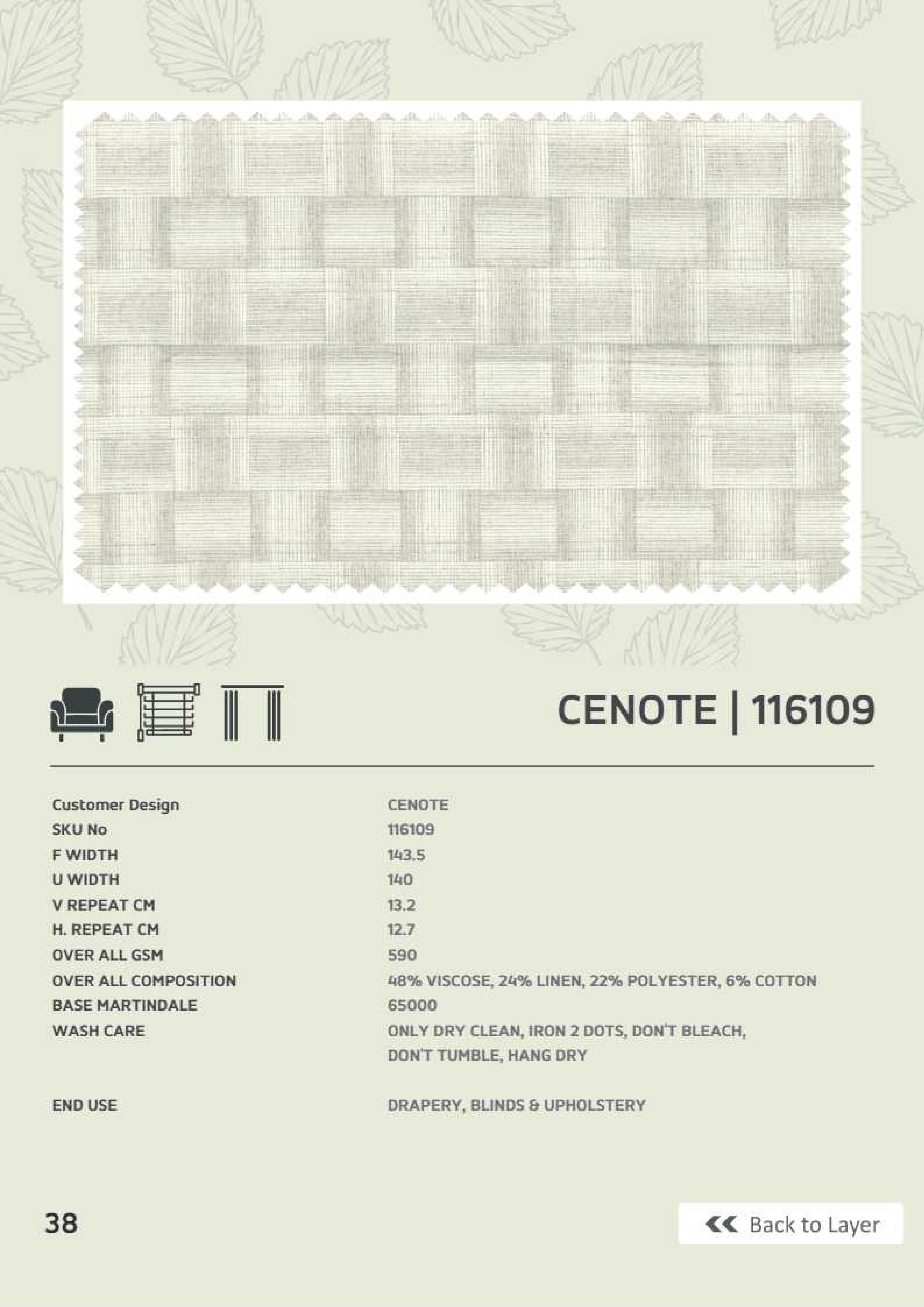 Premium Cenote 116109 Linen Fabric - Natural Elegance