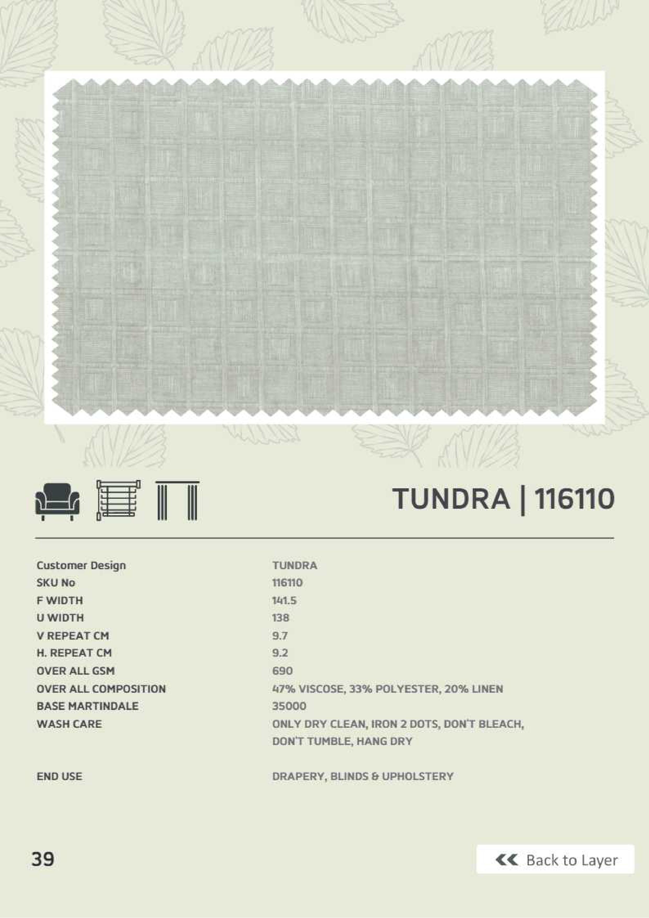 Tundra 116110 Premium Linen Fabric - Durable & Stylish