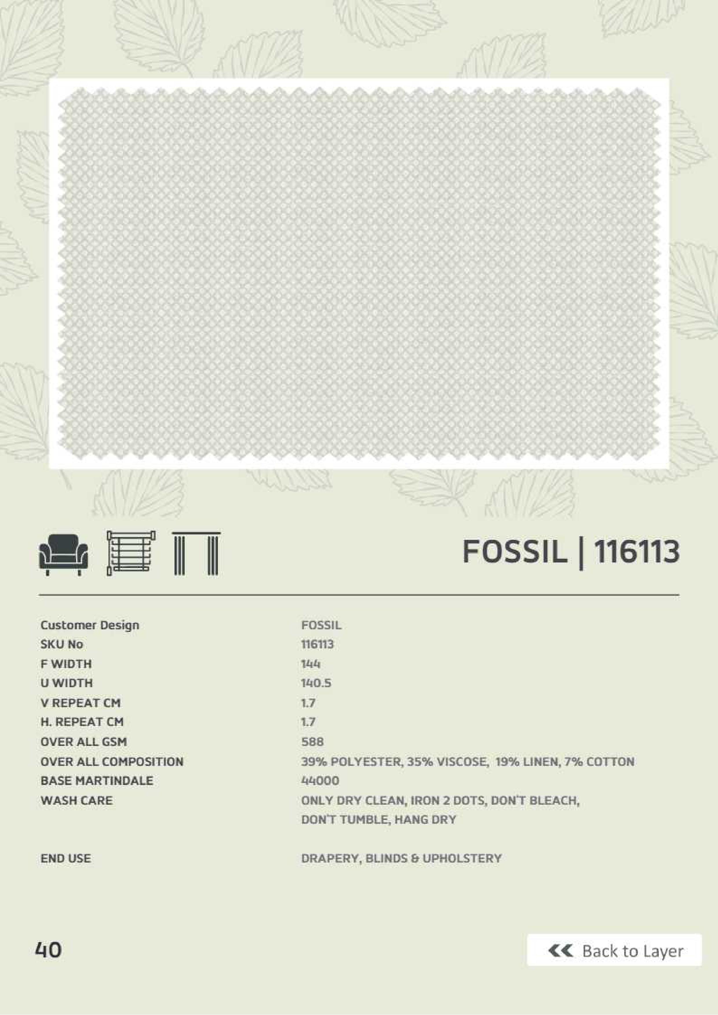 Premium Fossil 116113 Linen Fabric - Elegant & Durable