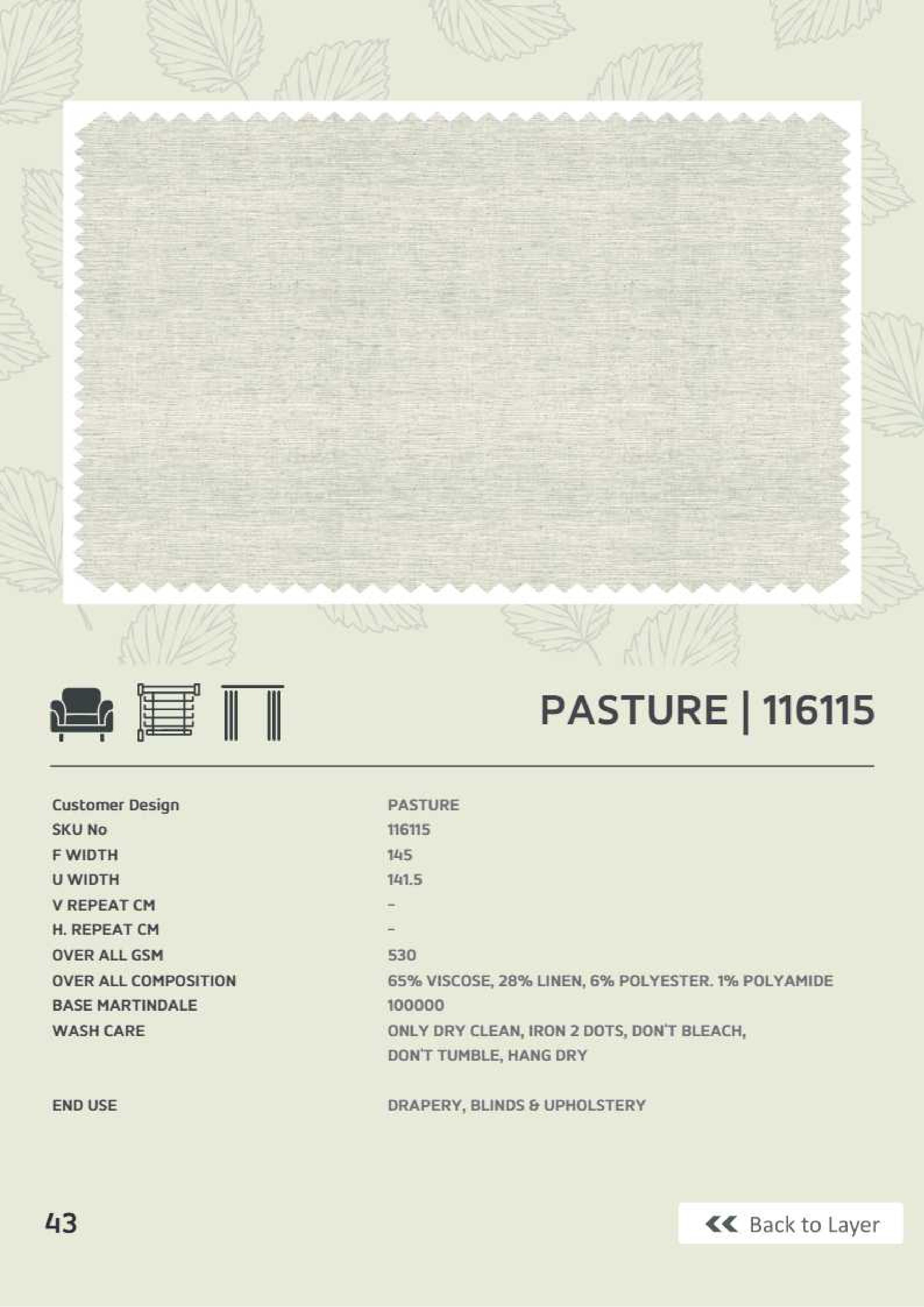 Premium Pasture 116115 Linen Fabric - Natural & Durable