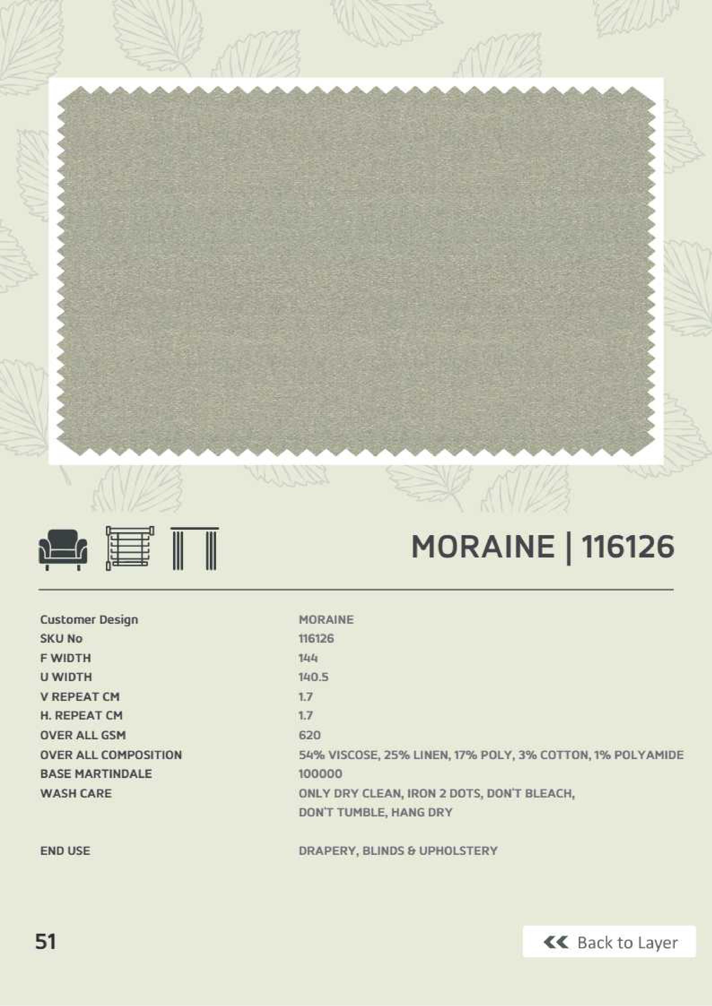 Premium Moraine 116126 Linen Fabric - Soft & Durable