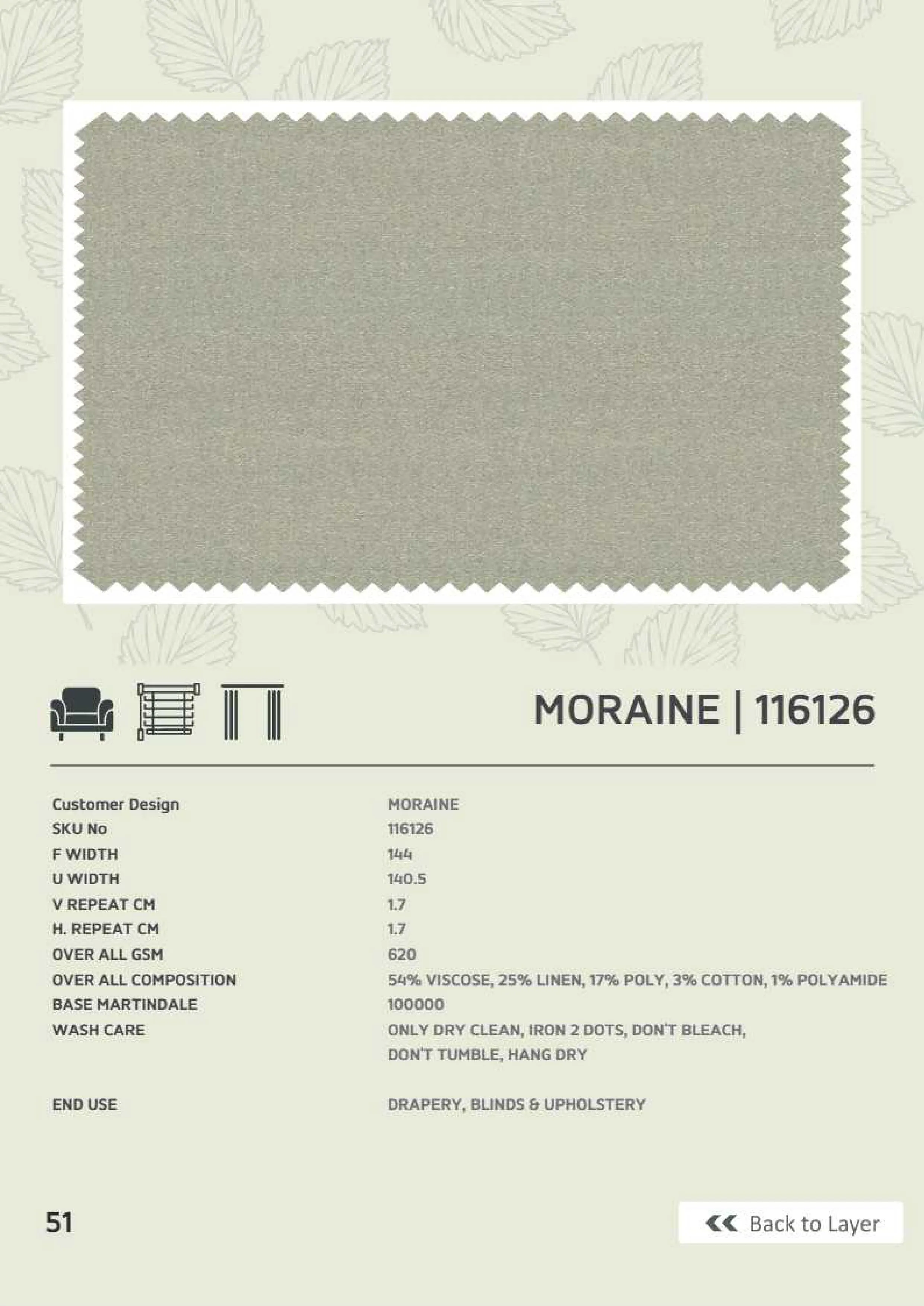 Premium Moraine 116126 Linen Fabric - Soft & Durable