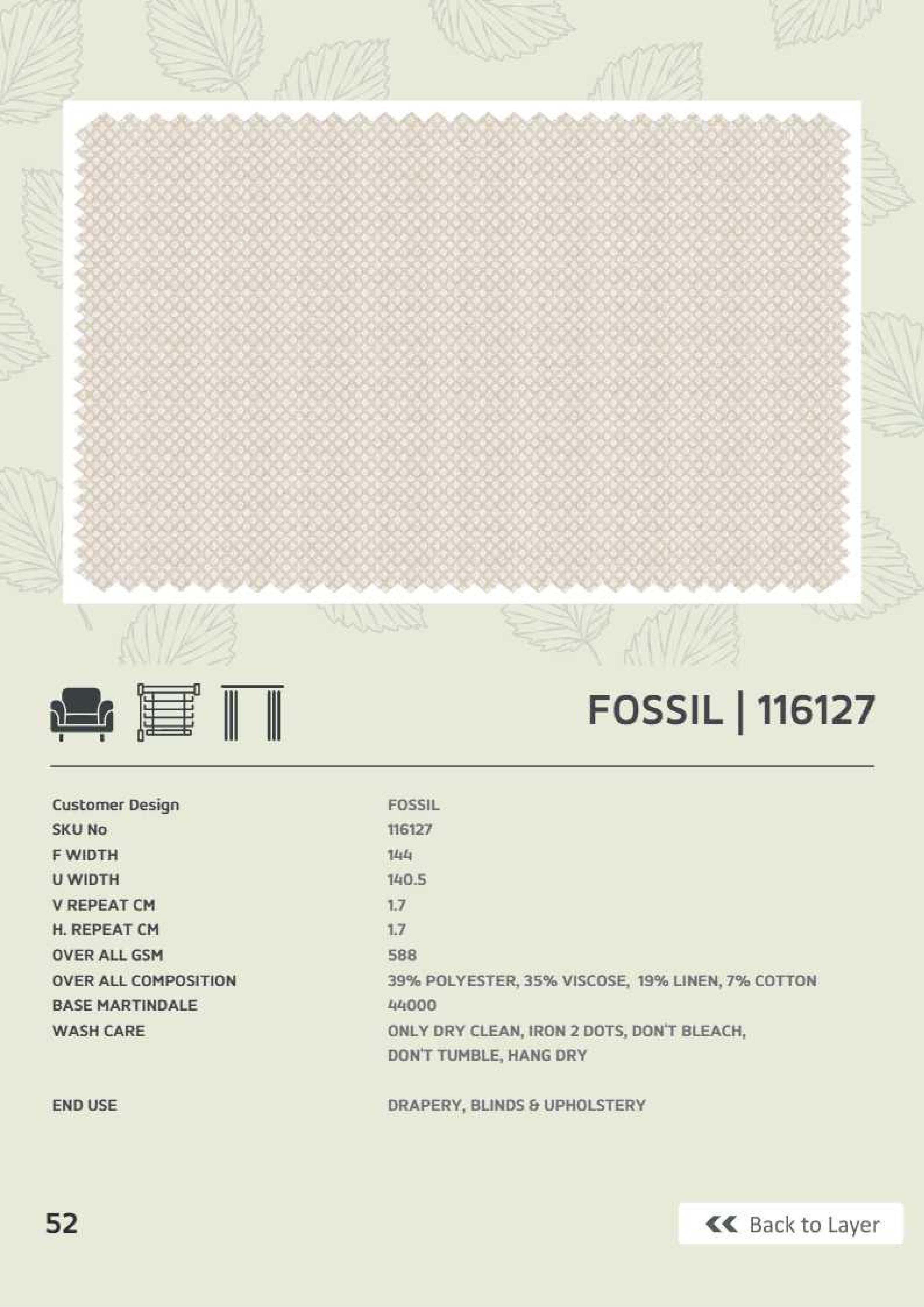 Premium Fossil Linen Fabric - 116127 | Durable & Stylish