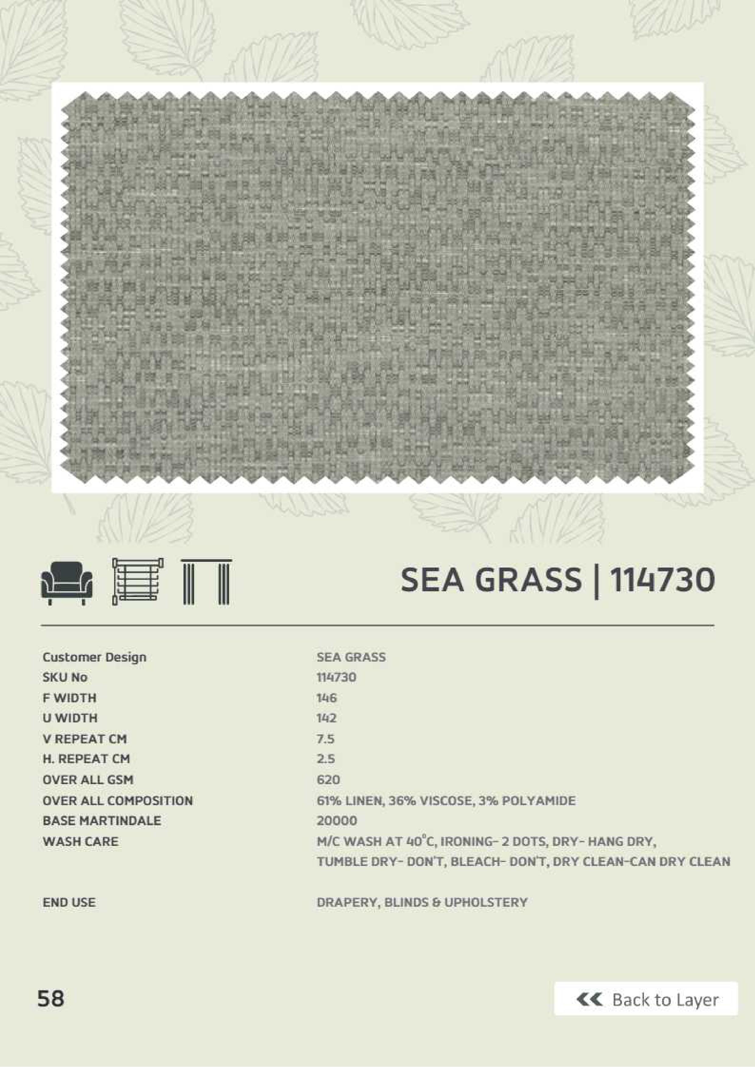 Sea Grass Linen Fabric – 114730