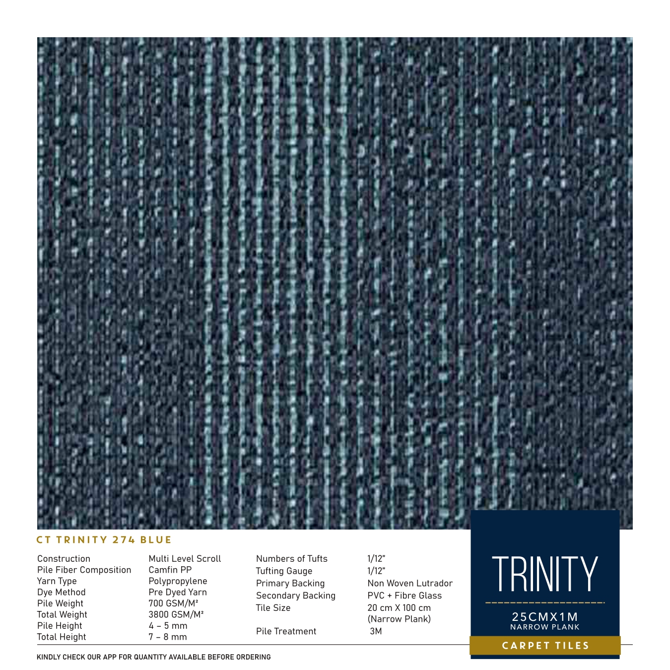 Trinity 274 Blue  Divine Carpet Tile