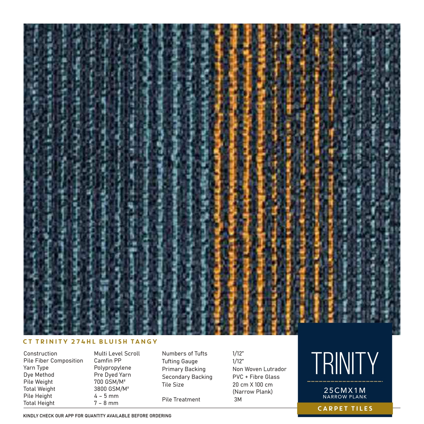 Trinity 274 HL Bluish Tangy  Divine Carpet Tile