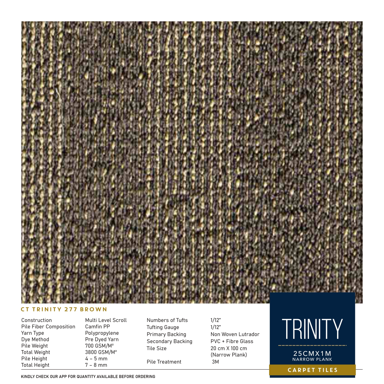 Trinity 277 Brown Divine Carpet Tile