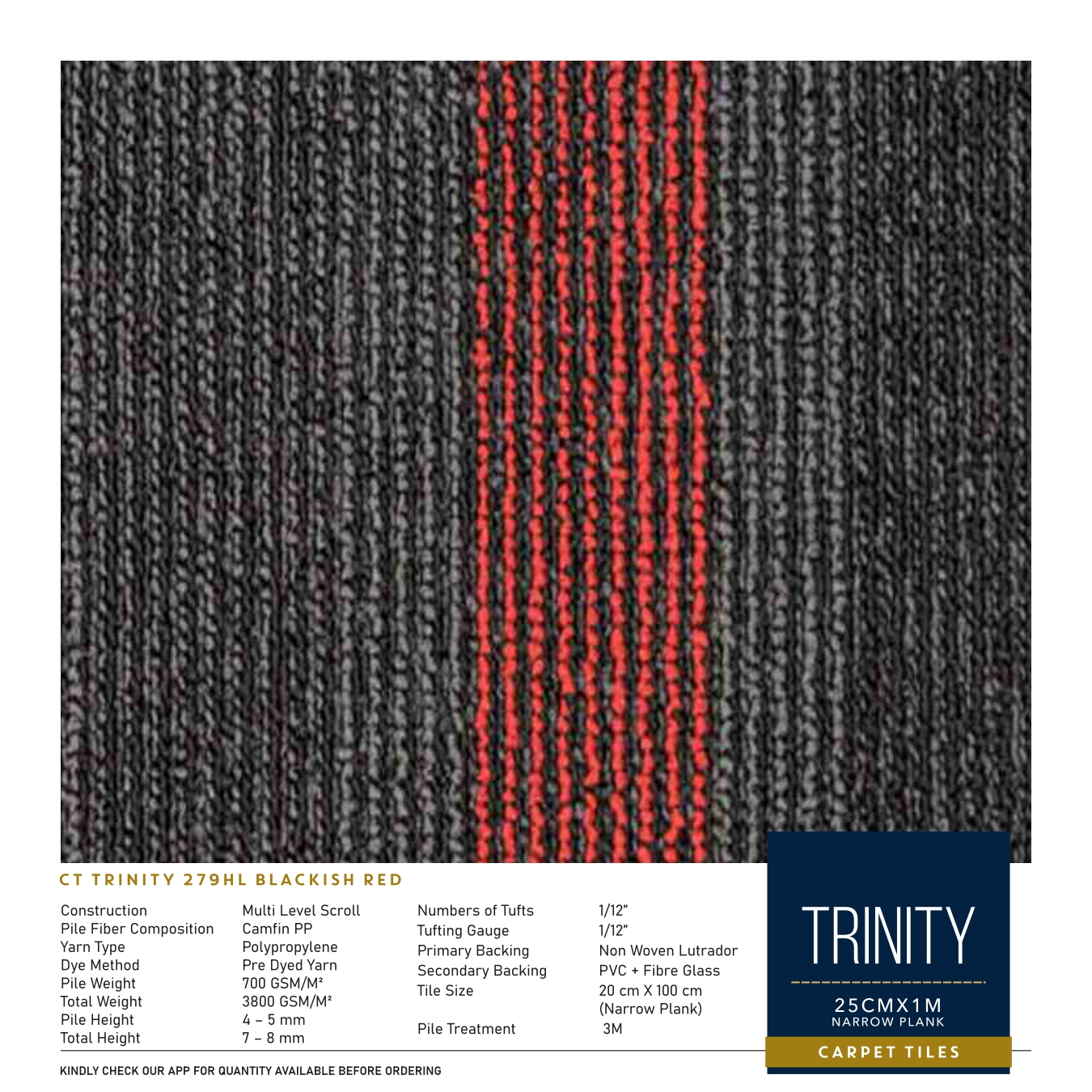 Trinity 279 HL Blackish Red Divine Carpet Tile