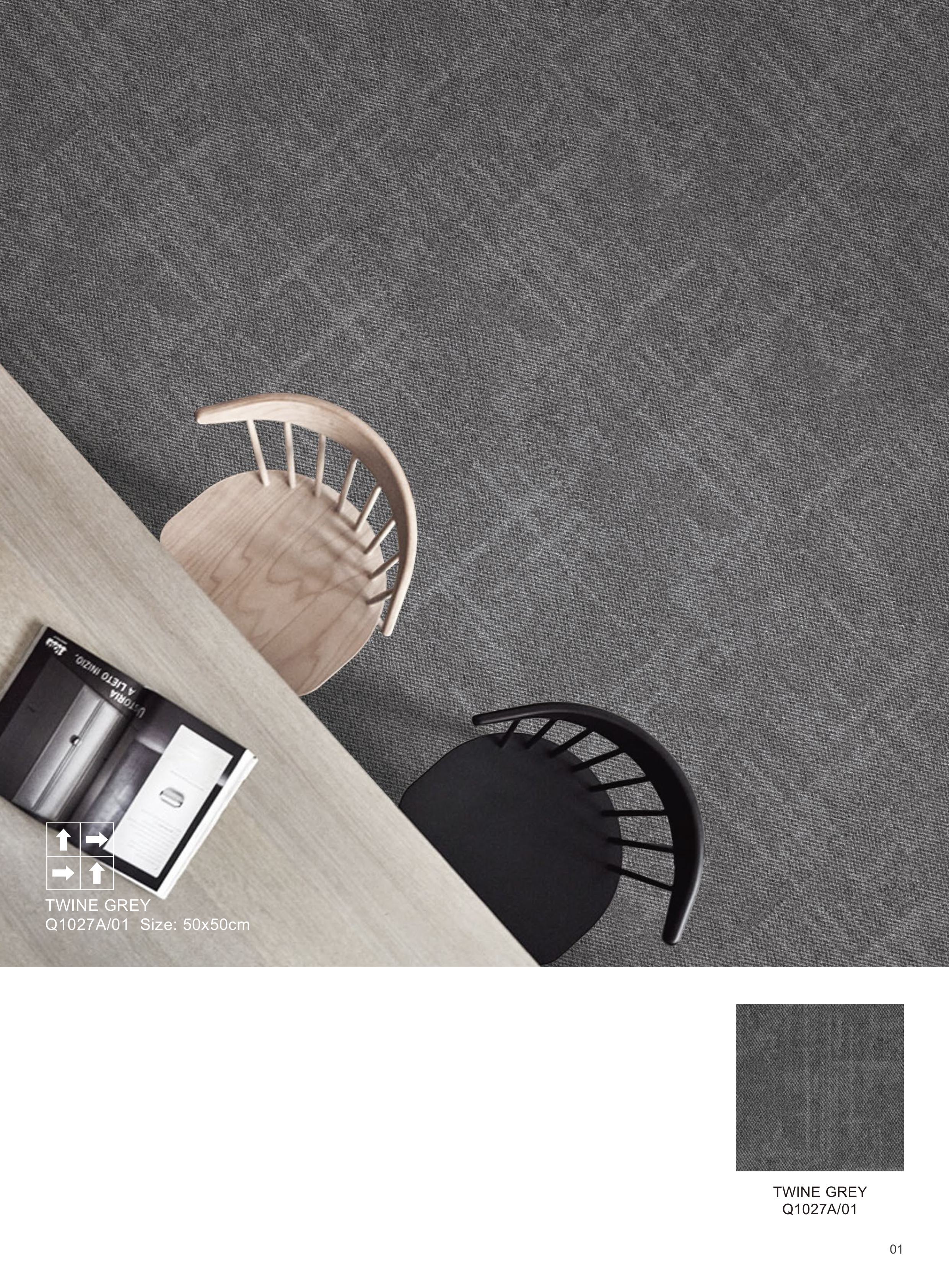 Twine Grey Q1027A/01 Divine Carpet Tile - Elegant Flooring