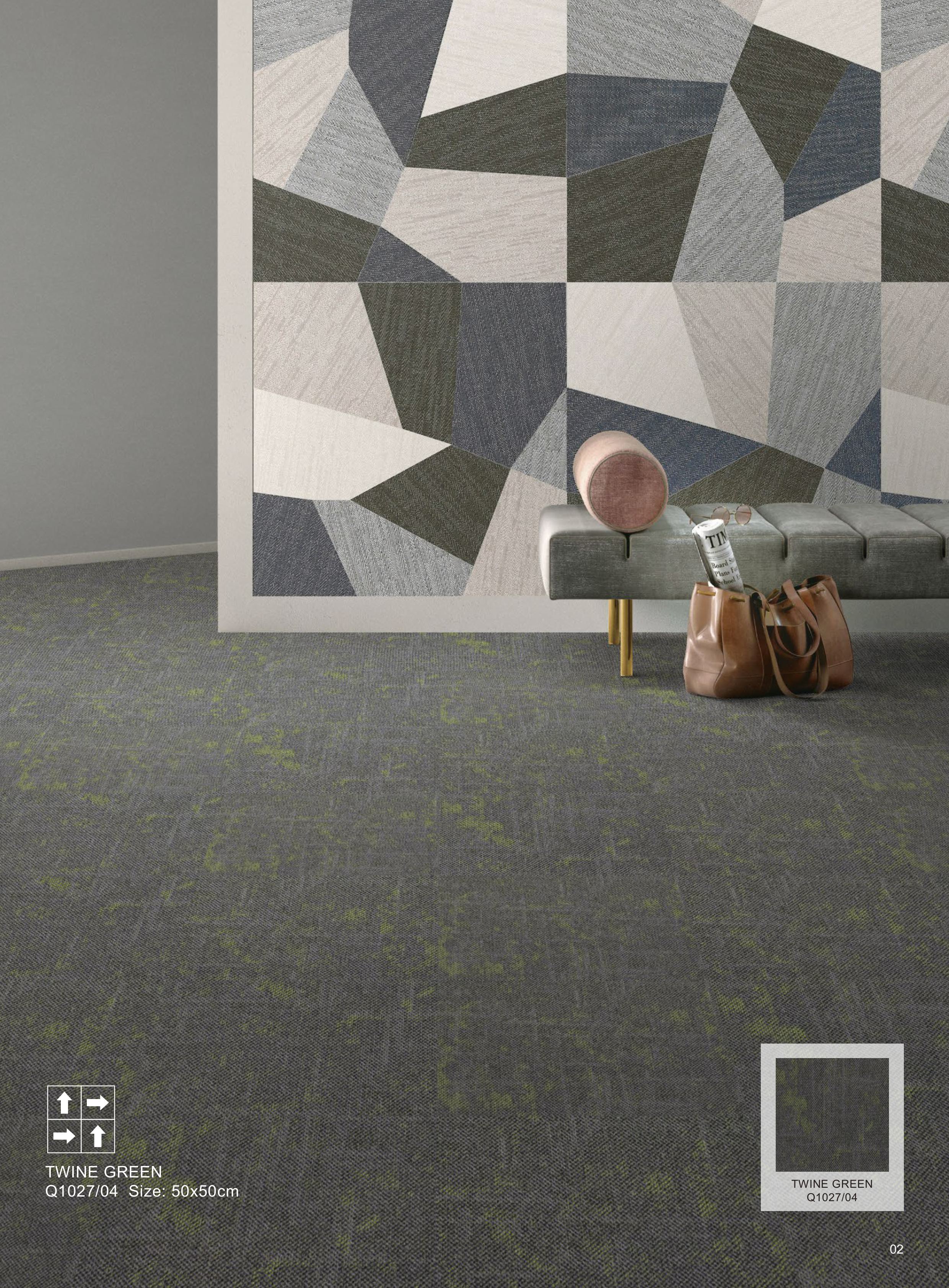 Twine Green Q1027/04 Divine Carpet Tile - Elegant Flooring