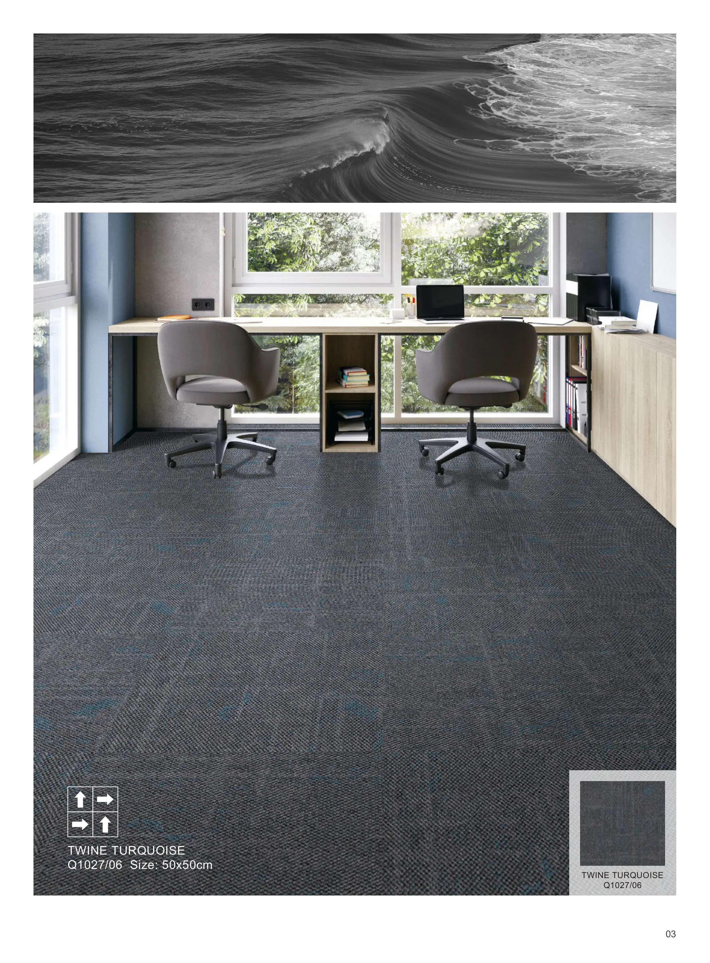 Twine Turquoise Q1027/06 Divine Carpet Tile - Stylish Flooring