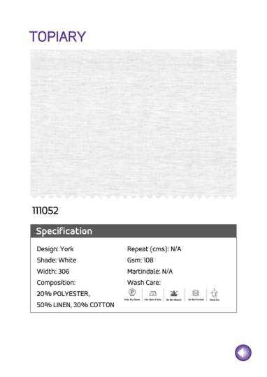 111052 White printed fabric
