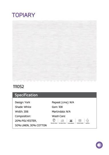 111052 White printed fabric
