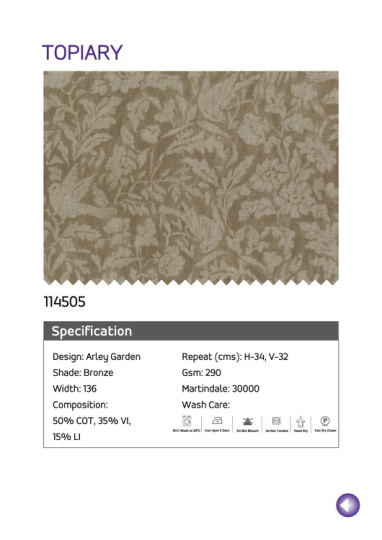Bronze Printed Fabric 114505 - Luxurious and Elegant