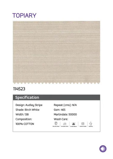 Birch White Printed Fabric - 107423