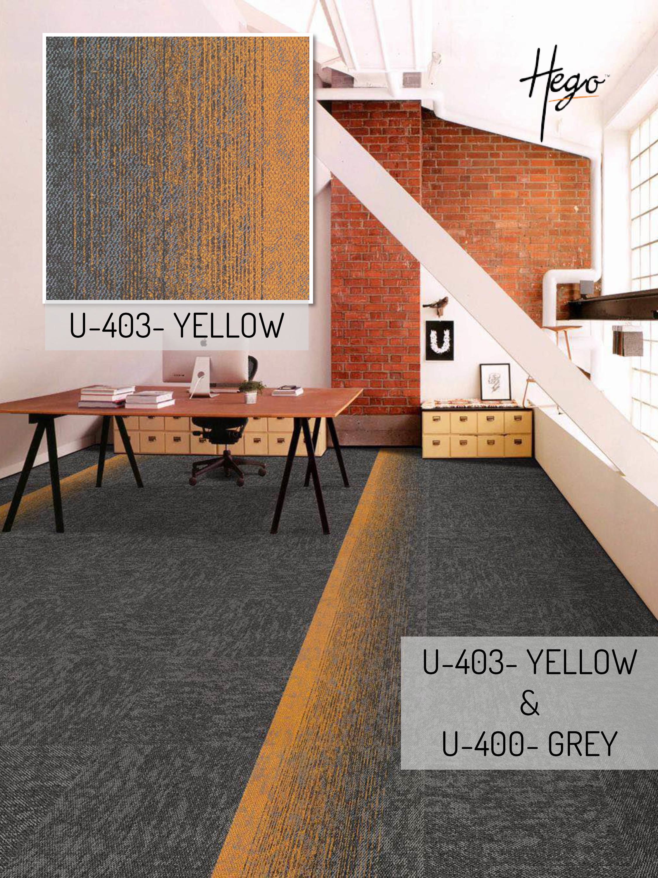 Unique Carpet Tile U-403 Yellow & U-400 Grey – Durable & Stylish