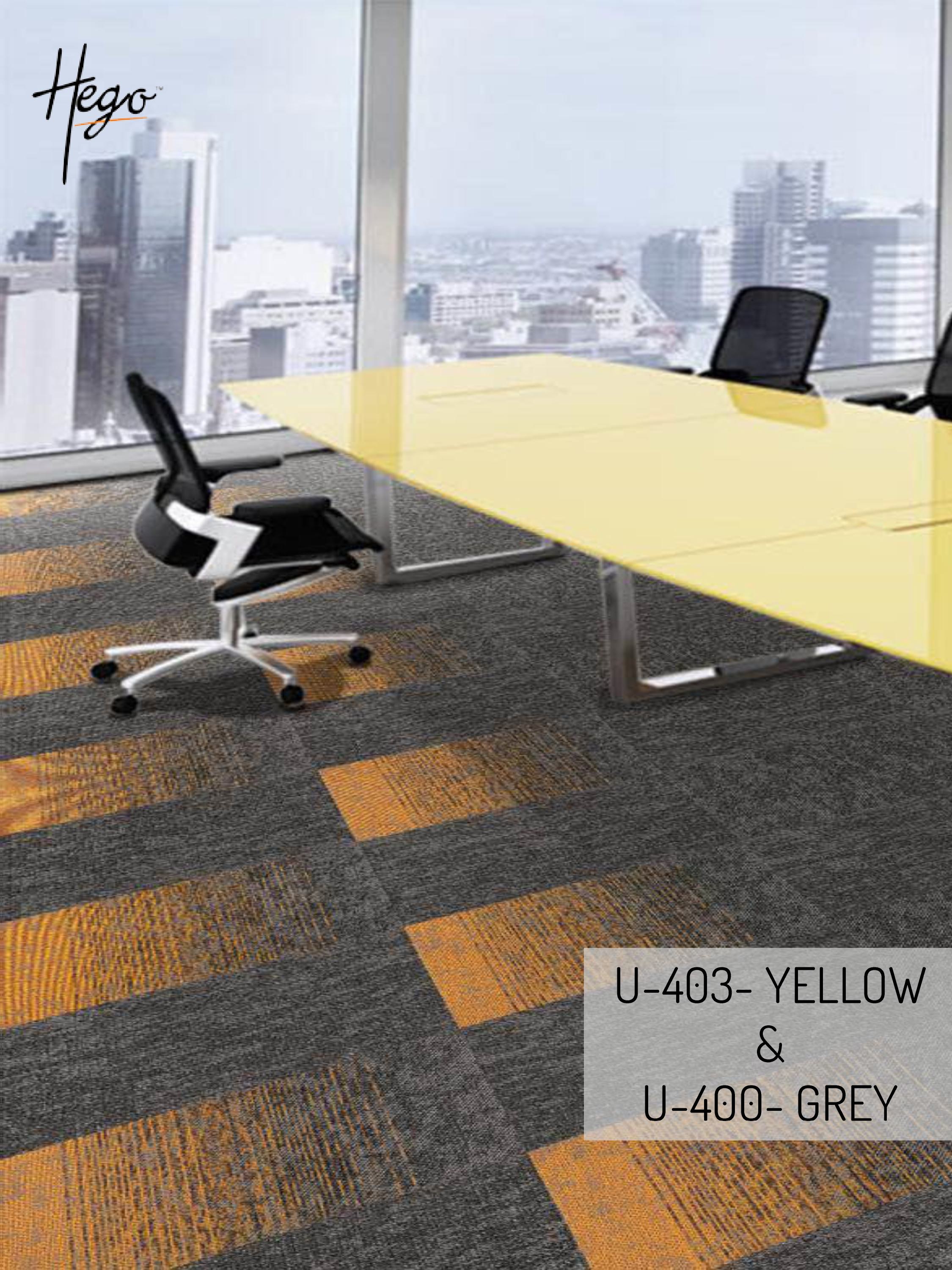 Unique Carpet Tile U-403-Yellow & U-400-Grey