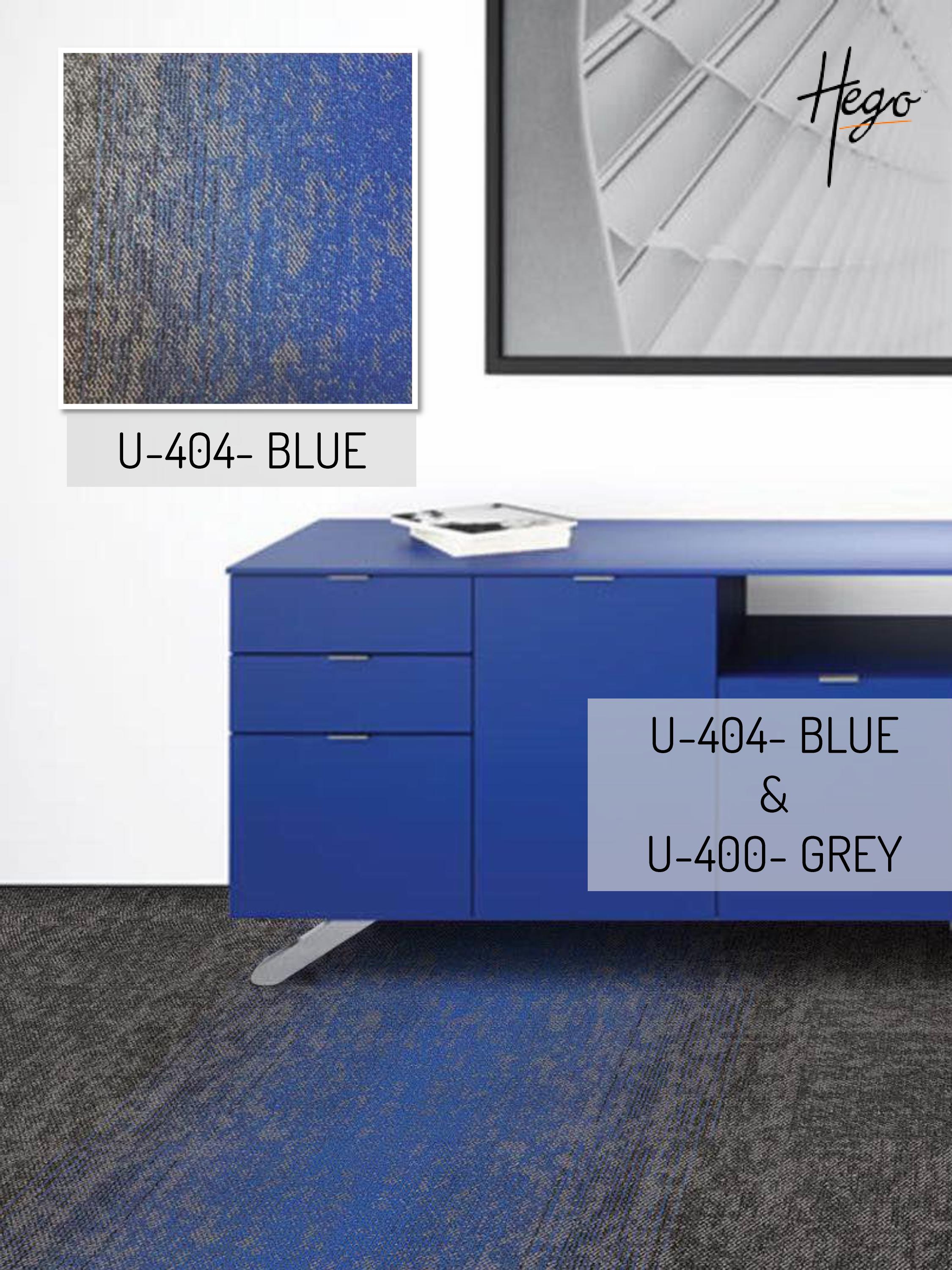 Unique Carpet Tile U-404-Blue & U-400-Grey