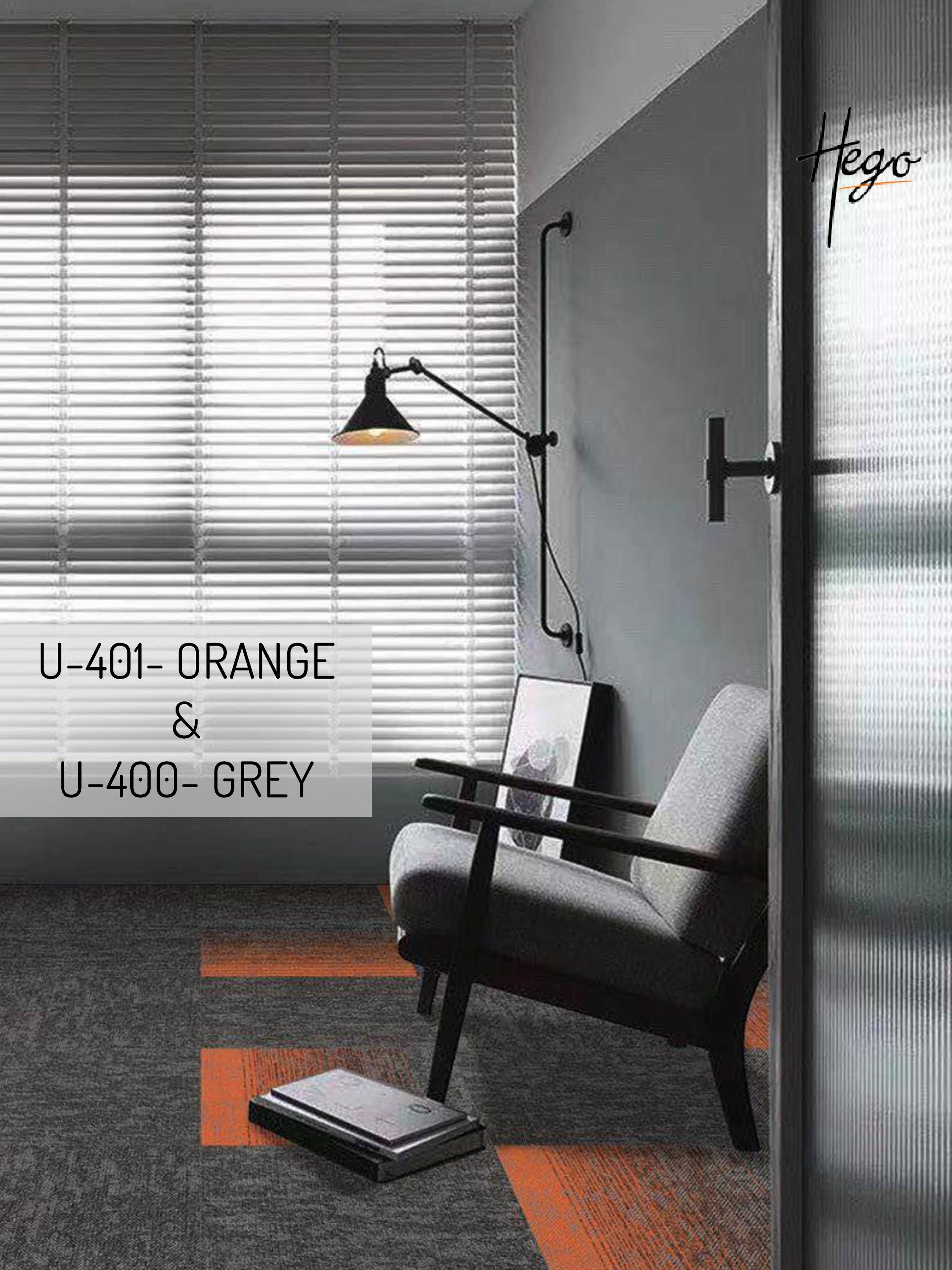 Stylish Carpet Tiles - U-401 Orange & U-400 Grey