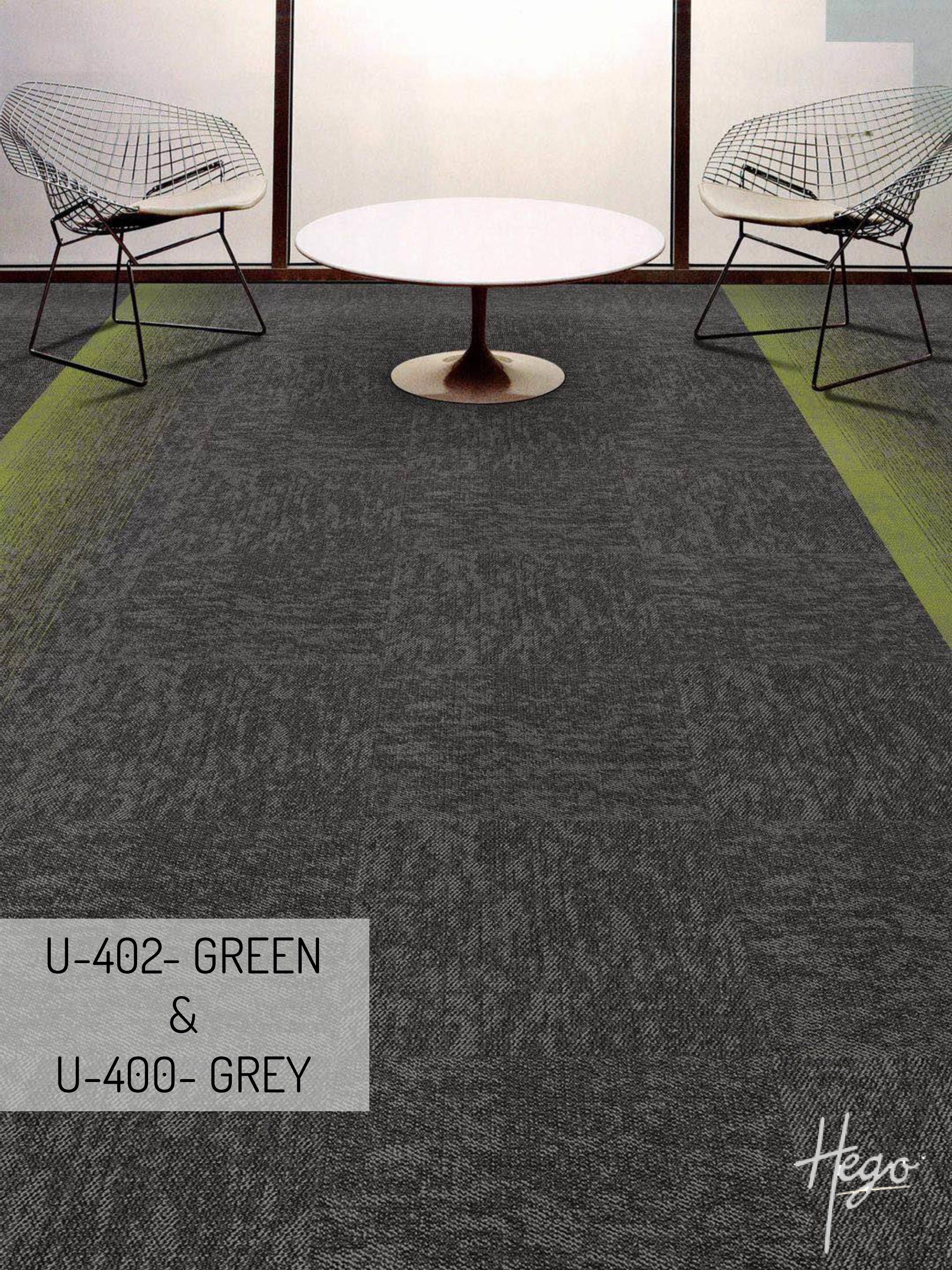 Premium Carpet Tiles U-402 Green & U-400 Grey