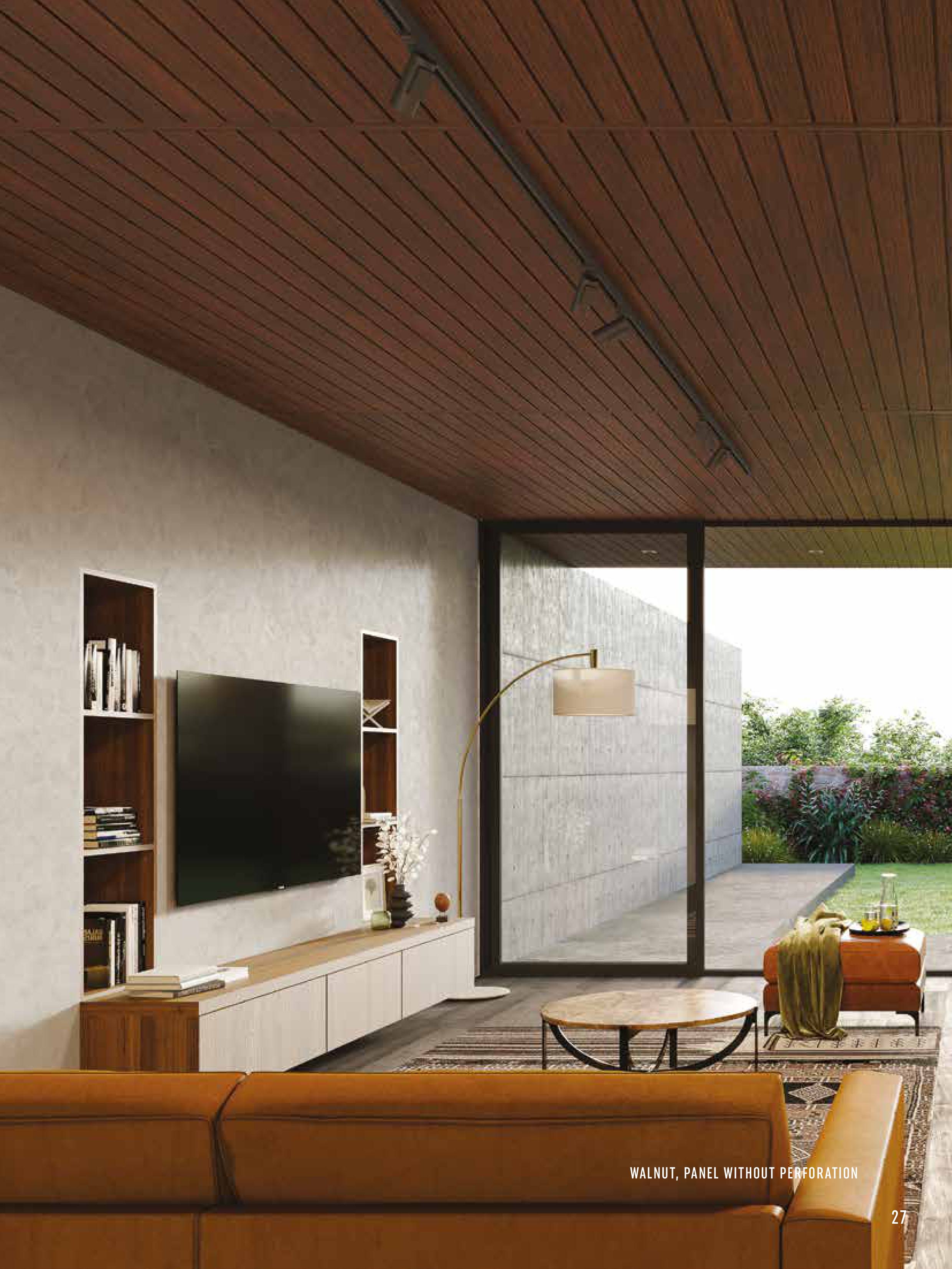 Walnut Ceiling Panel - Non-Perforated Design