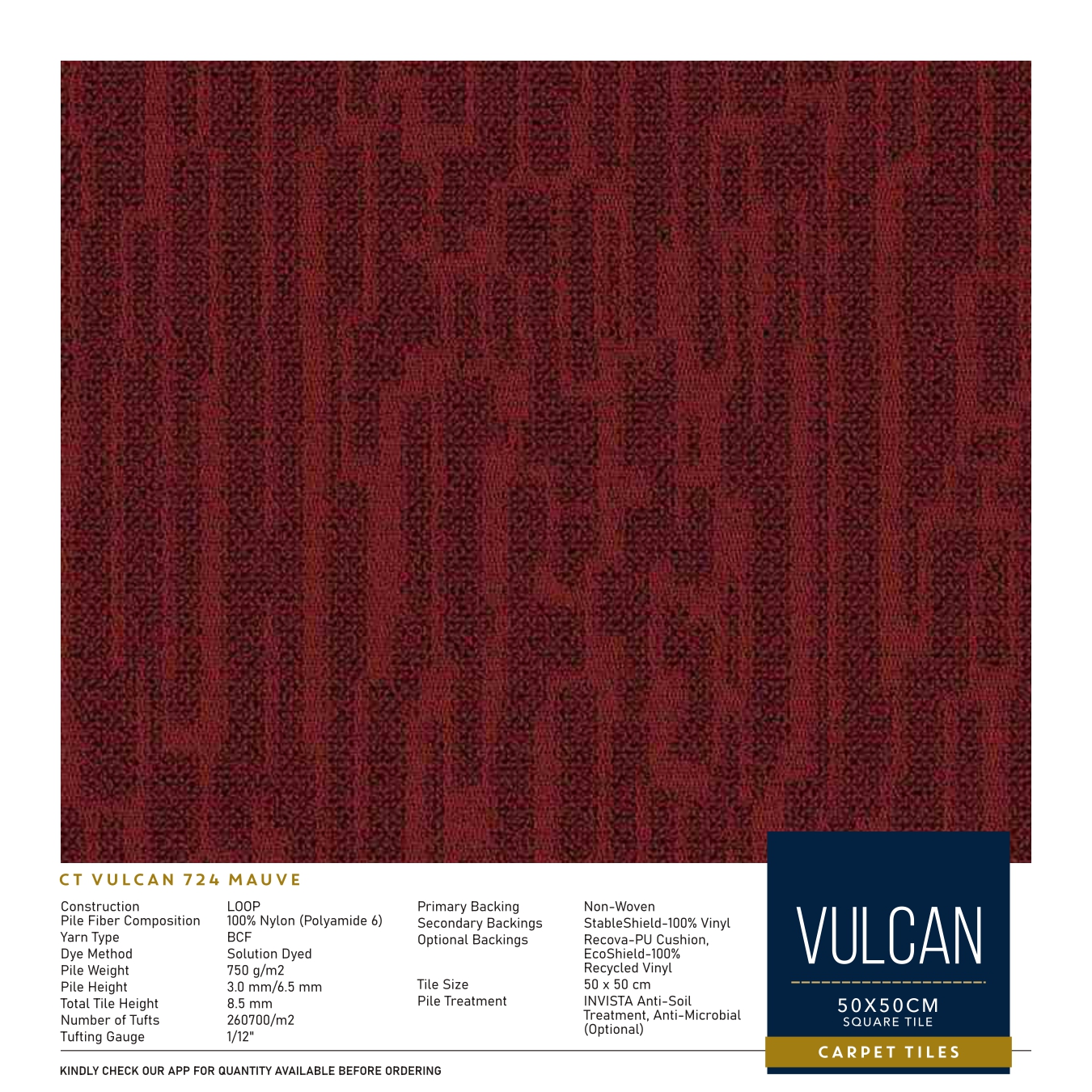 CT Vulcan 724 Mauve Divine Carpet Tile