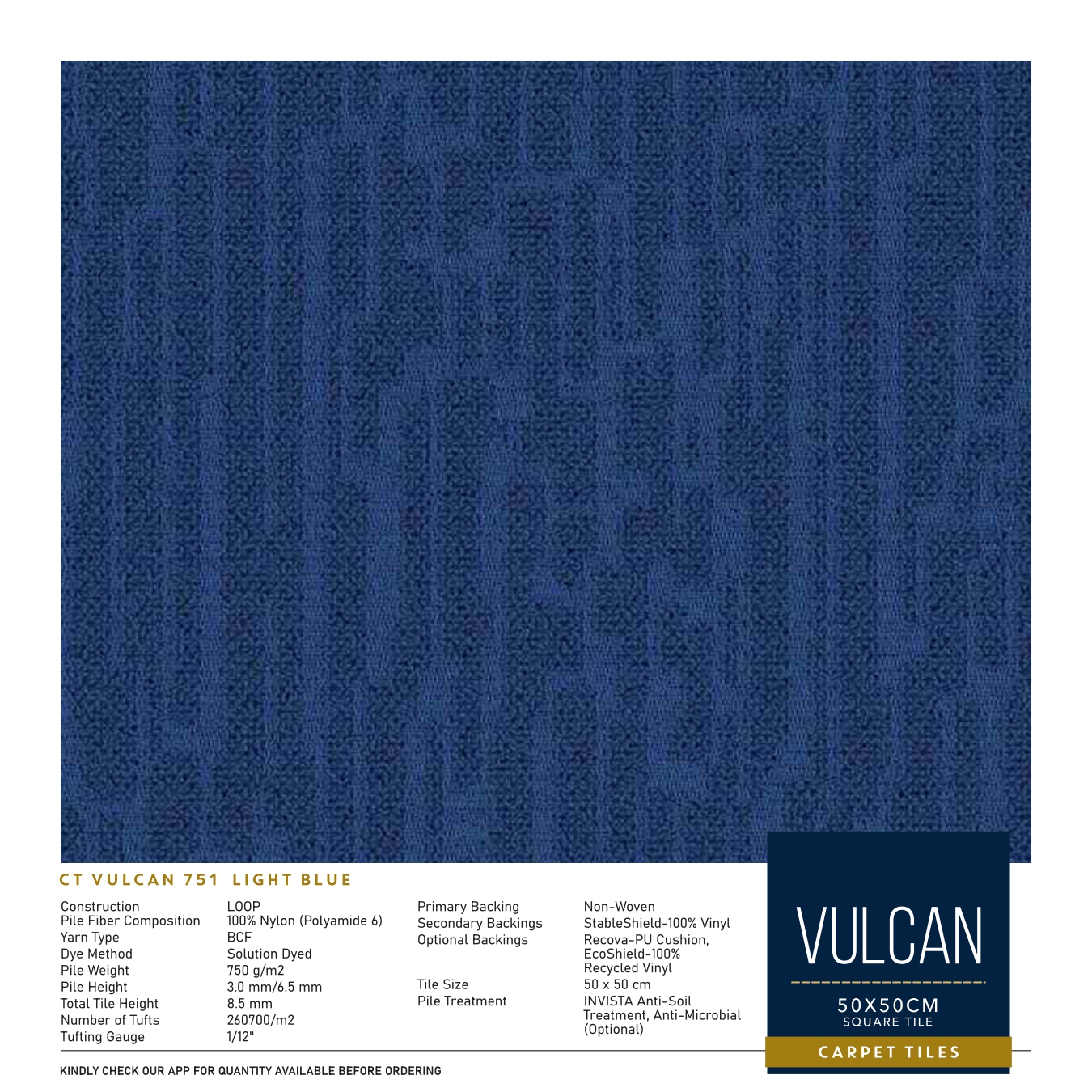 CT Vulcan 751 Light Blue Divine Carpet Tile