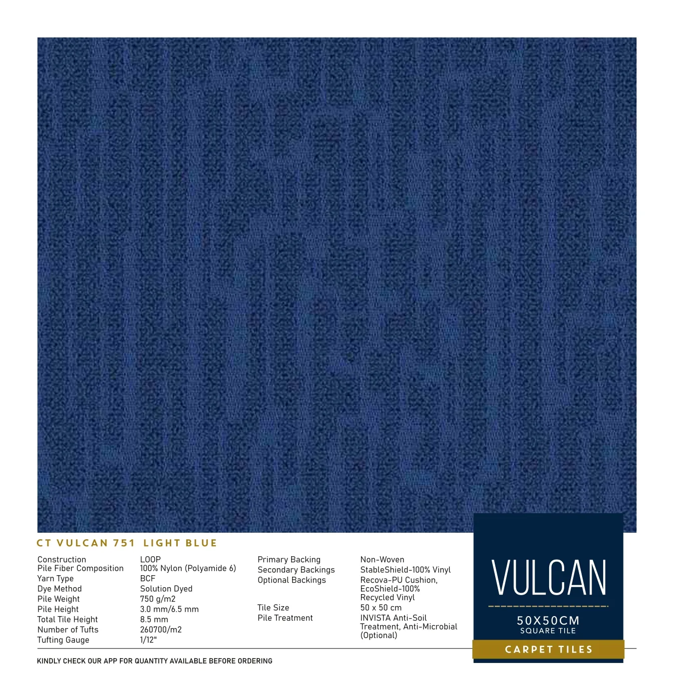 CT Vulcan 751 Light Blue Divine Carpet Tile
