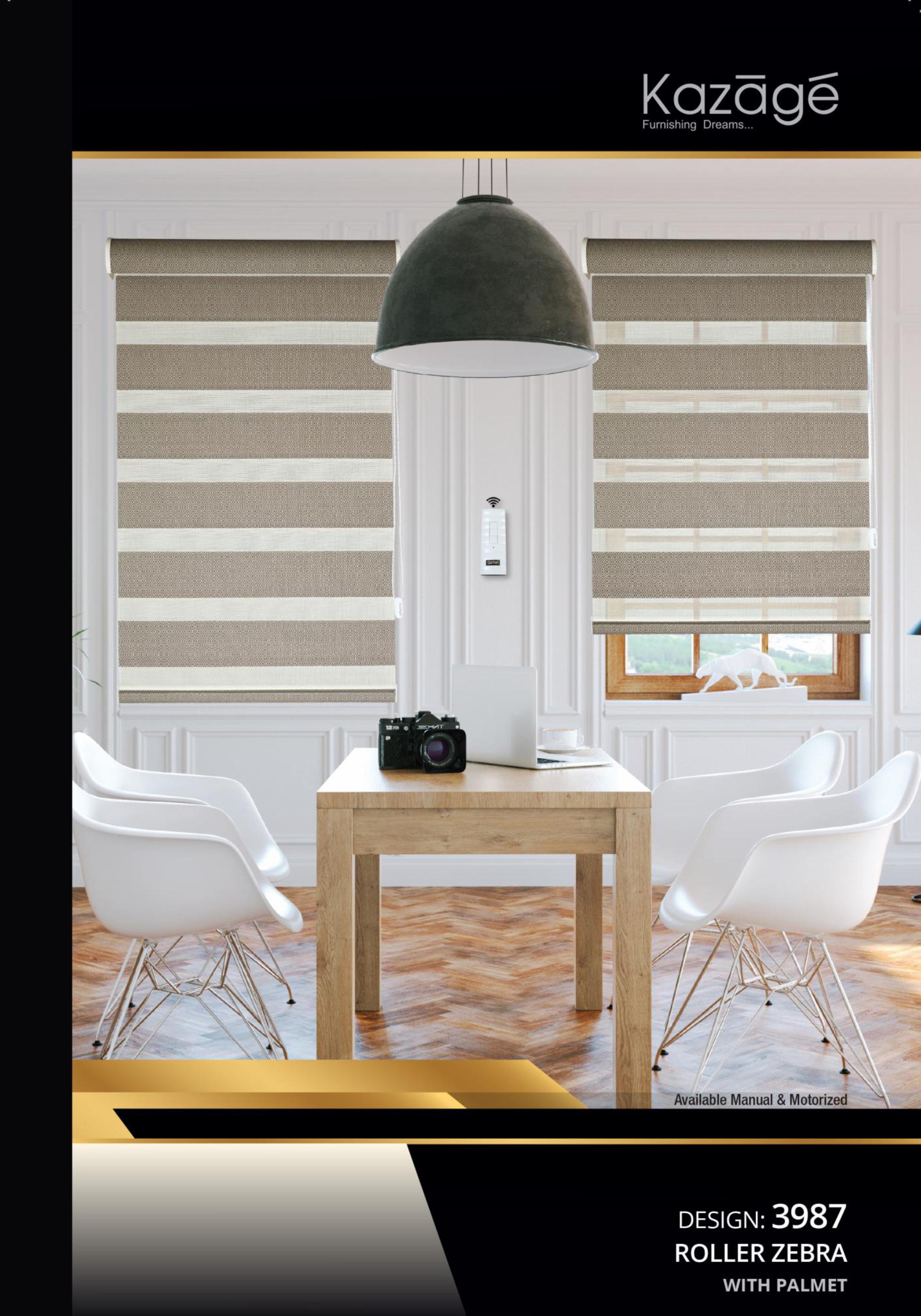 Kazage Roller Zebra with Pelmet 3987 - Elegant Window Shades