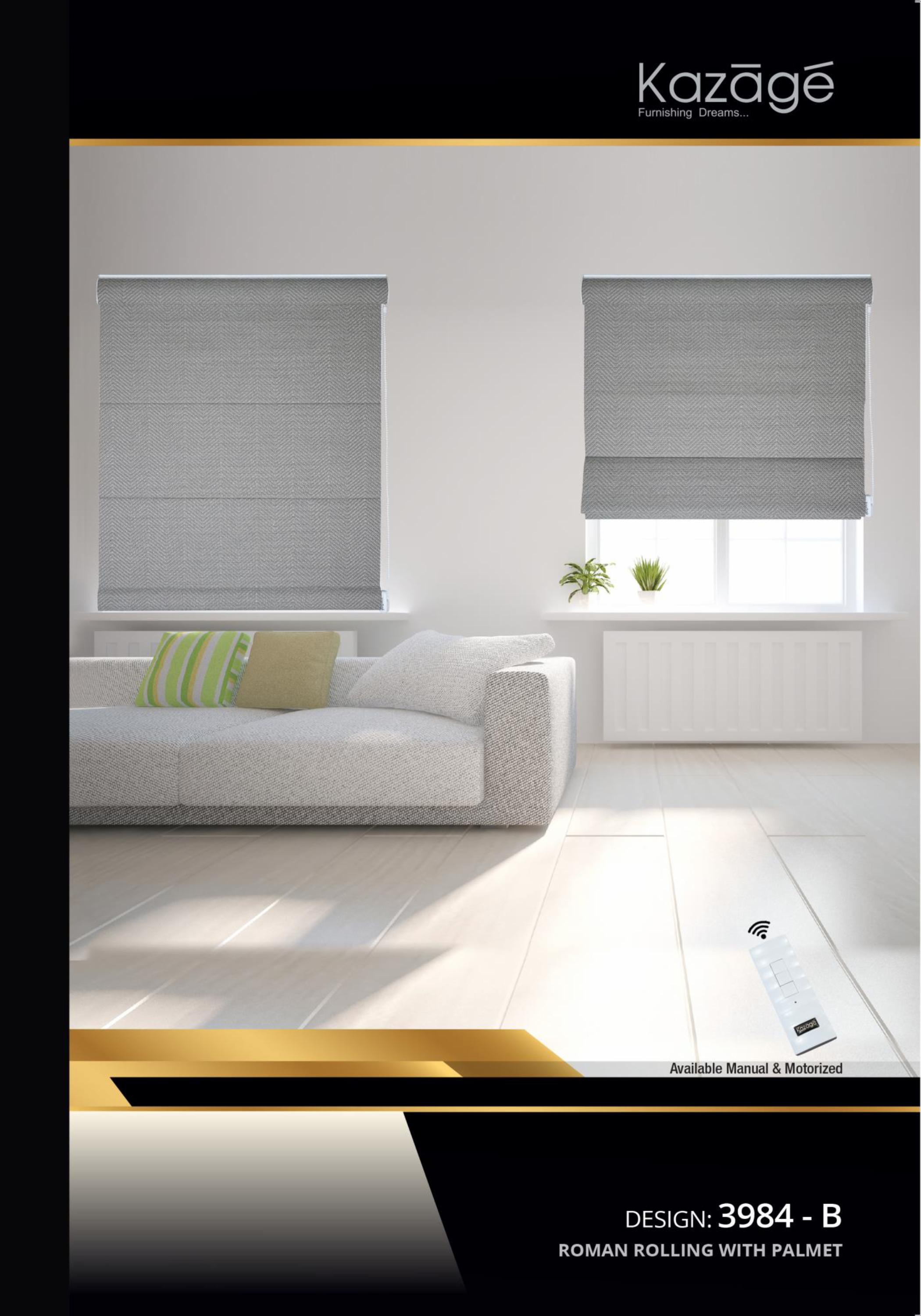 Kazage Roman Blinds with Pelmet 3084 B – Elegant Window Design