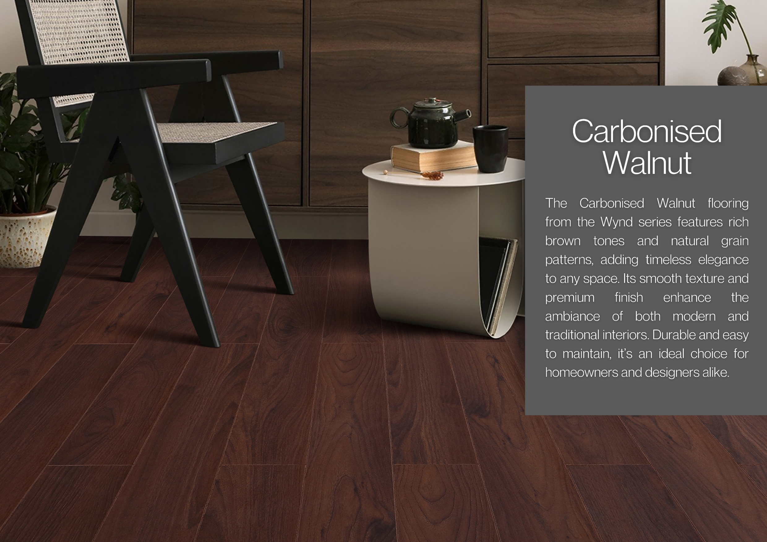 Carbonised Walnut Krraft Laminate Wooden Flooring