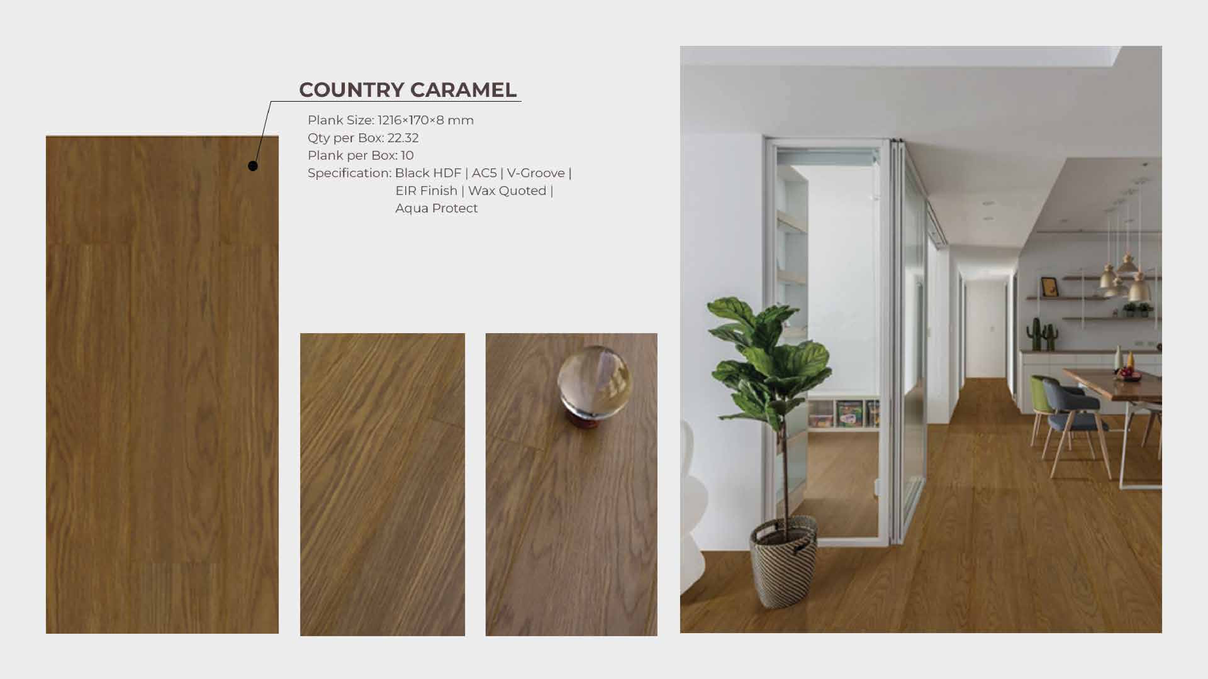 1220x170x8mm Country Caramel Farsh Laminate Flooring