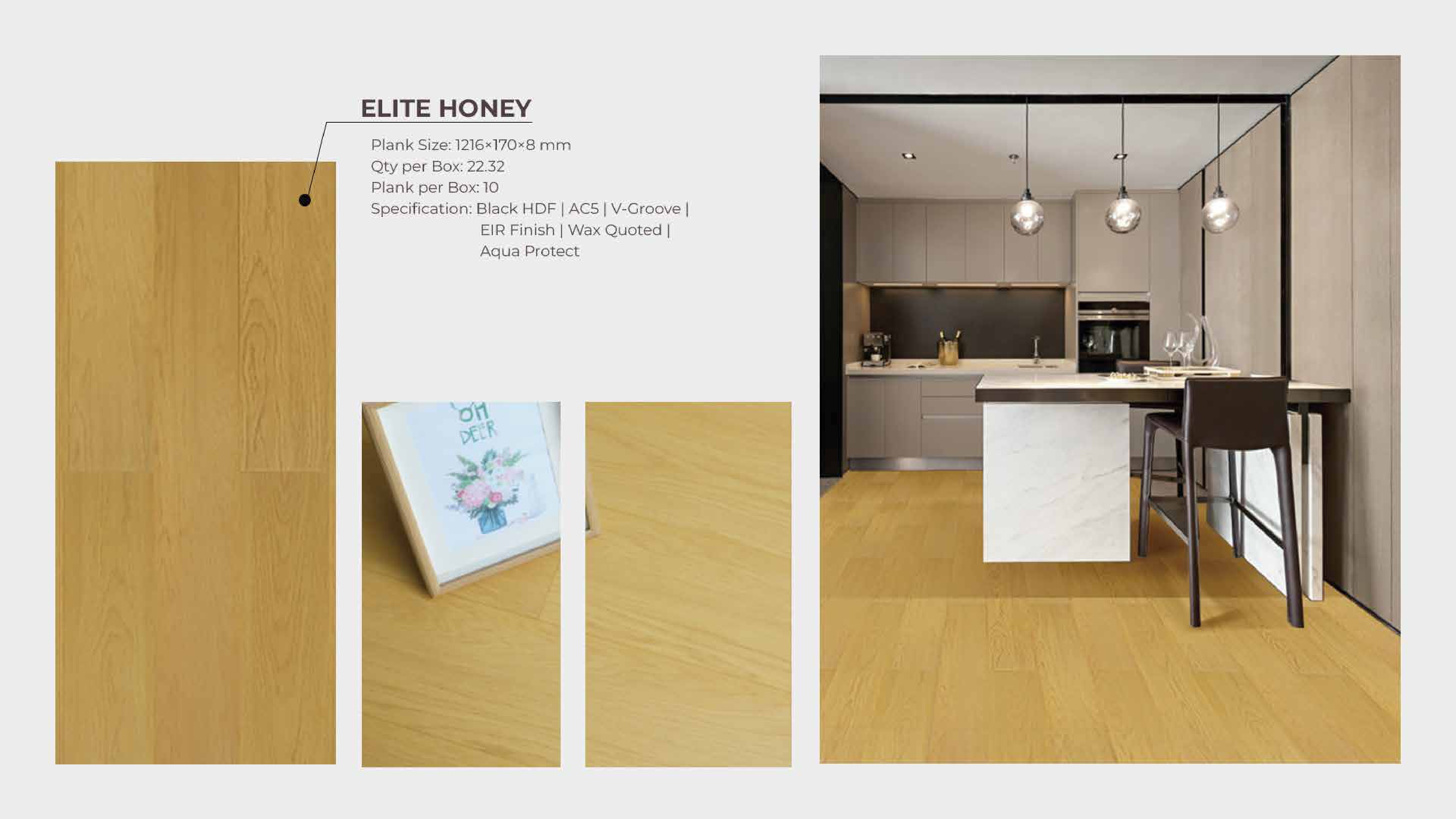 1220x170x8mm Elite Honey Farsh Laminate Flooring