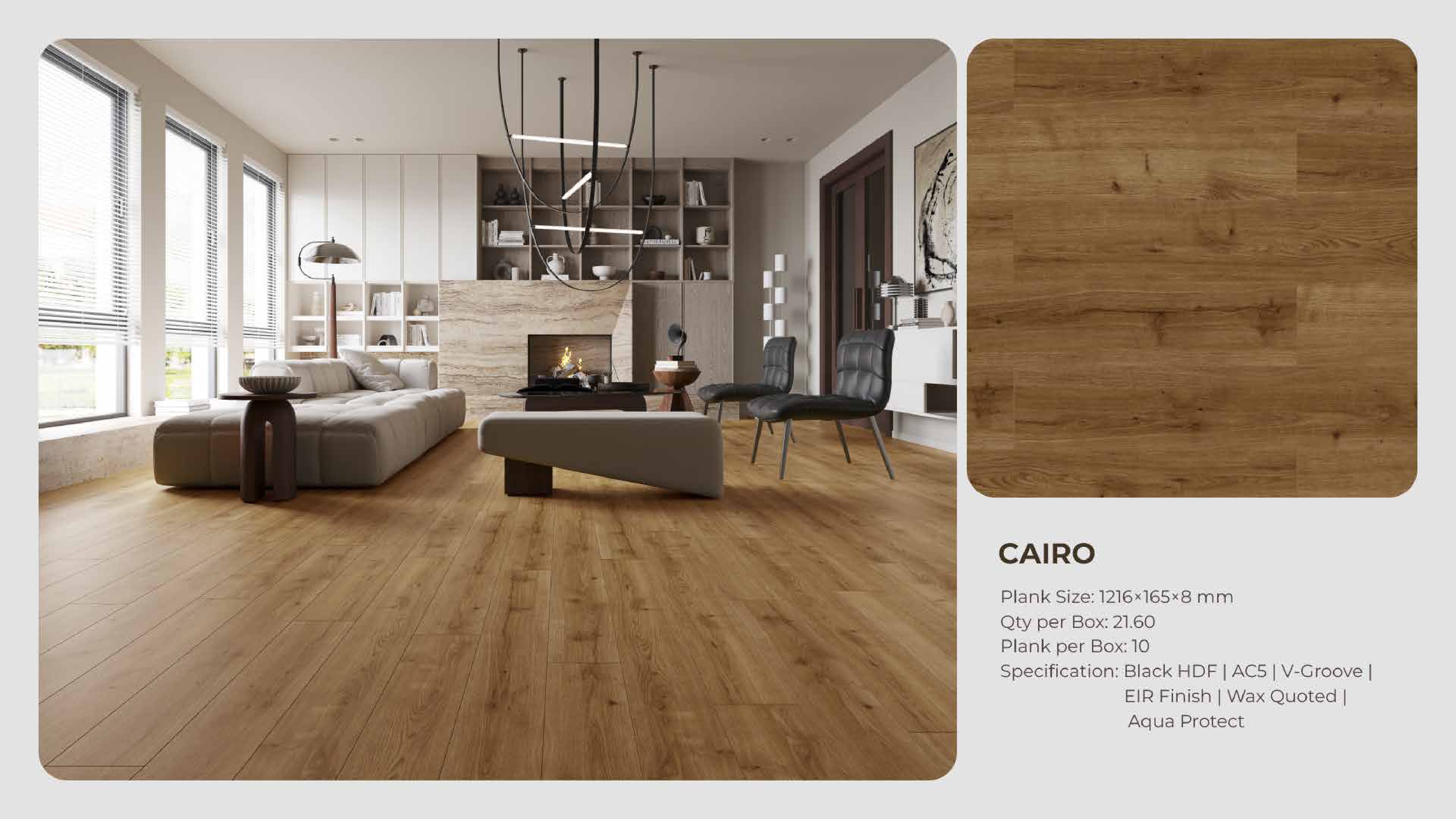 1216x165x8mm Cairo Farsh Laminate Flooring