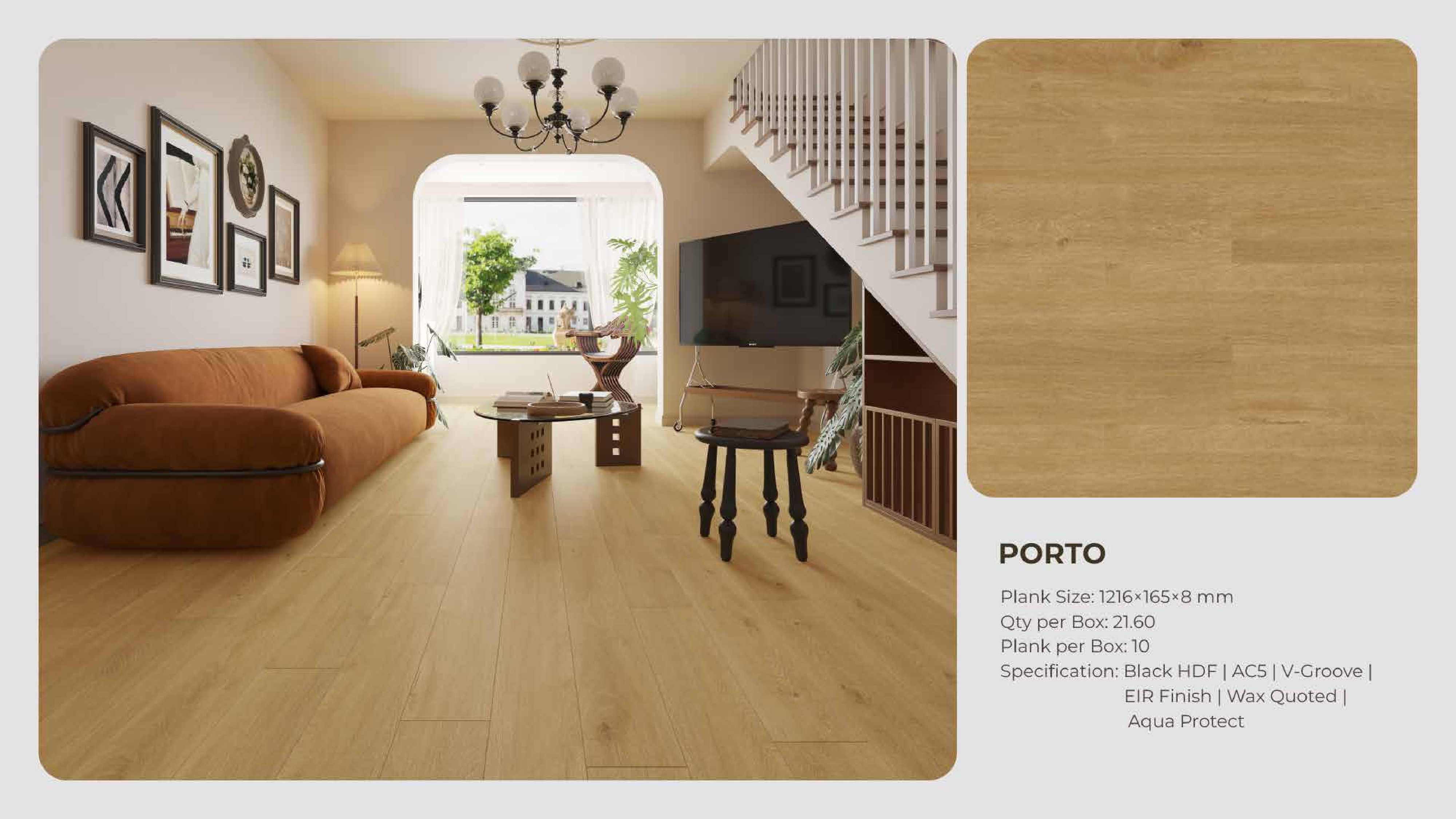 1216x165x8mm Porto Farsh Laminate Flooring