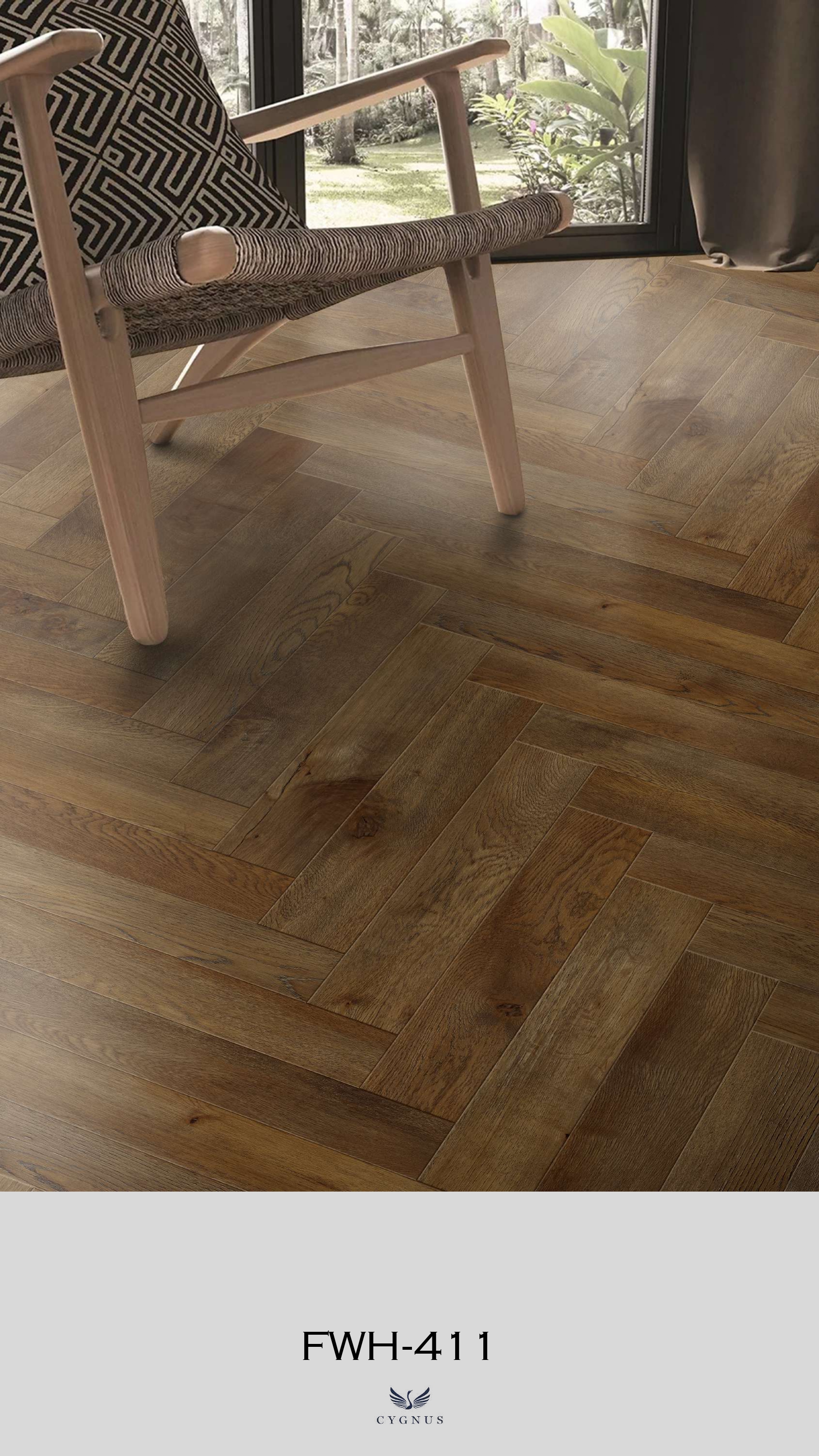 FWH-411 WS Fauxwood Herringbone Laminate Flooring - Durable & Stylish